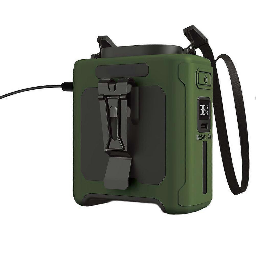 מאוורר מותניים נייד 10000mAh עם בנק כוח תאורת LED מאוורר צוואר תלוי 5 מהירות זרימת אוויר חזקה Co