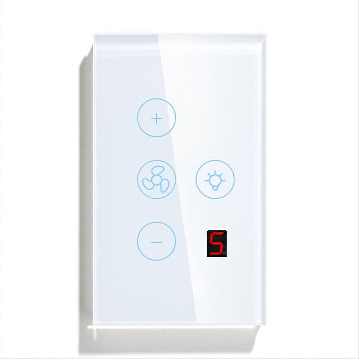 Tuya Zigbee Fan Light Switch US Network Connection APP Control White