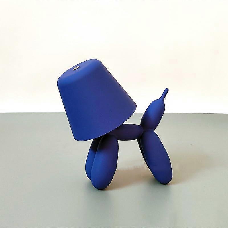 LED Rechargeable Table Lamp Balloon Dog Figurine With Touch Control Dimmable Bedside Lamp USB Cordless Blue