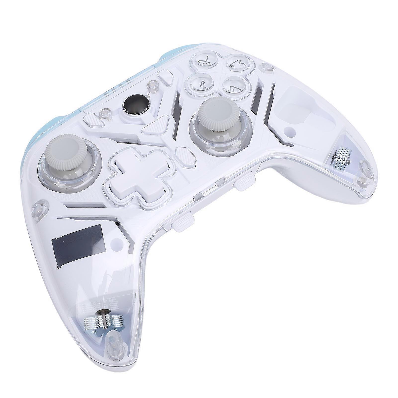 2.4G Wireless Gaming Controller with Hall Trigger RGB Light Turbo Burst Bluetooth PC Video Game Controller for Switch for Android White 