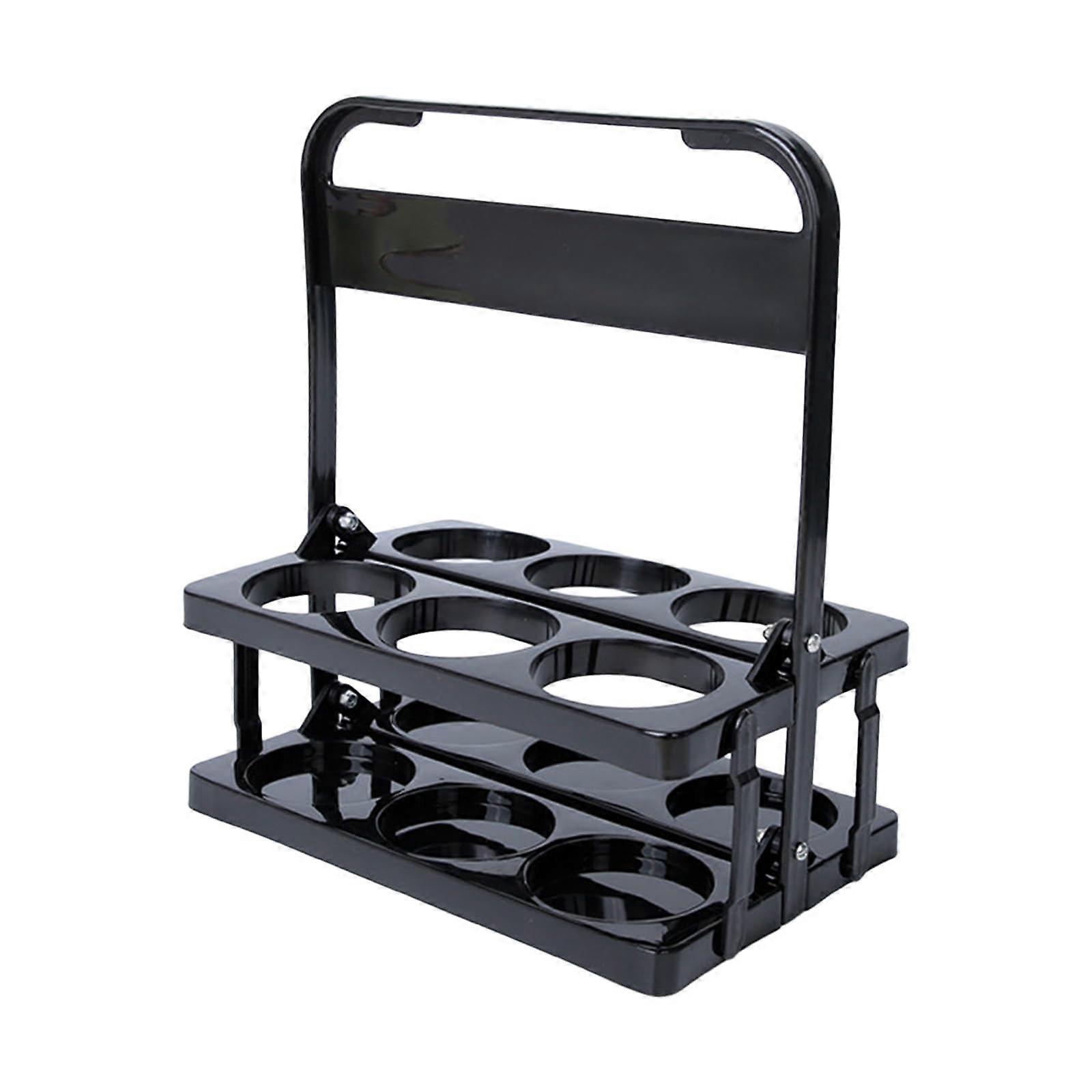 Drink Holder Compact Beer Bottle Carrier, SpaceSaving Beer Rack, Foldable Bottle Holder For Home, Reusable, Black