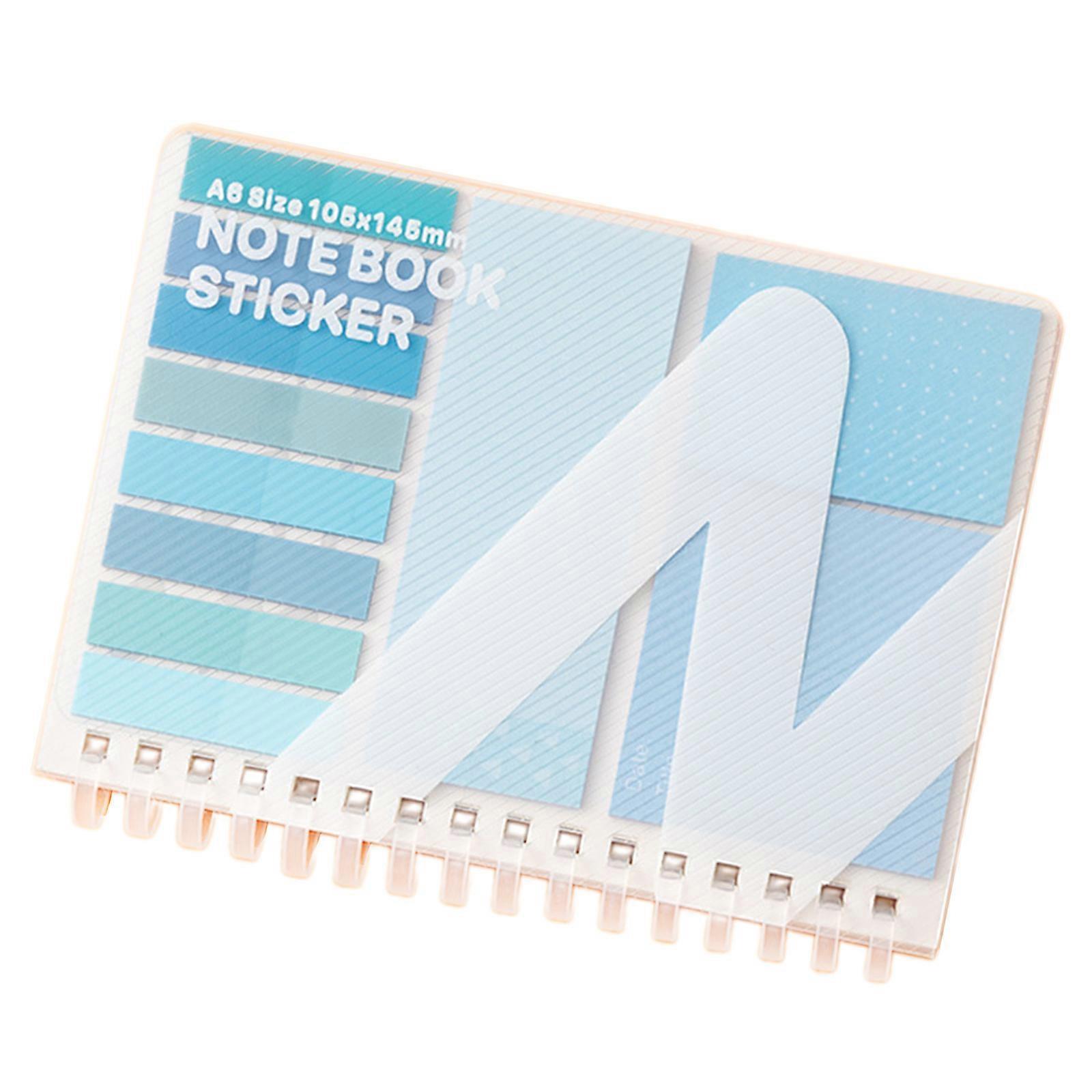 Multifunctional Adhesive Note and Lined Notebook Set Portable Writing Notepad with Colorful Adhesive Index Label Sticker Multicolor