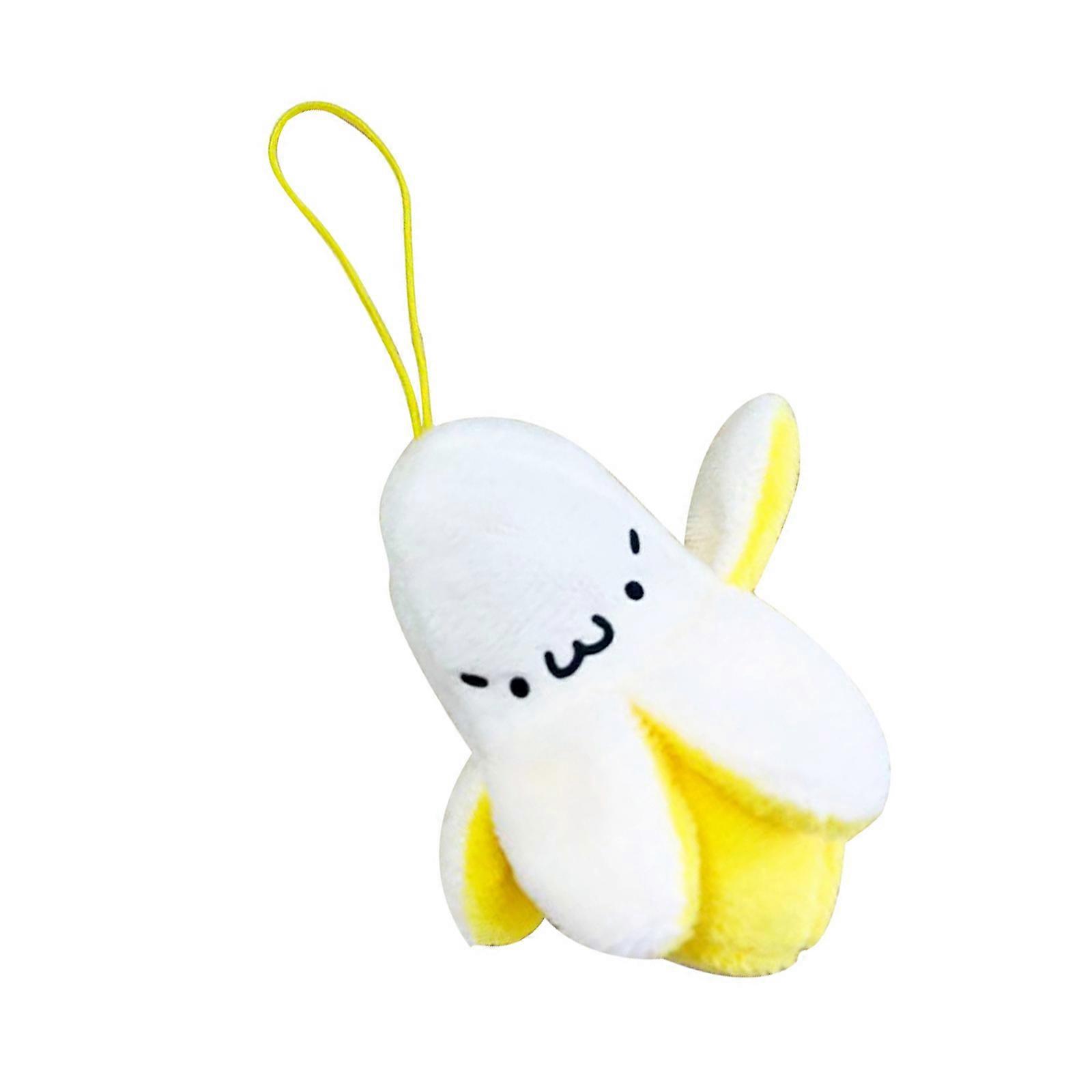 Fun Banana Plush Keychain Fruit Pendant Keyring Soft Fruit Toy for Decorating Backpacks and Keyrings Bag Accessories Multicolor