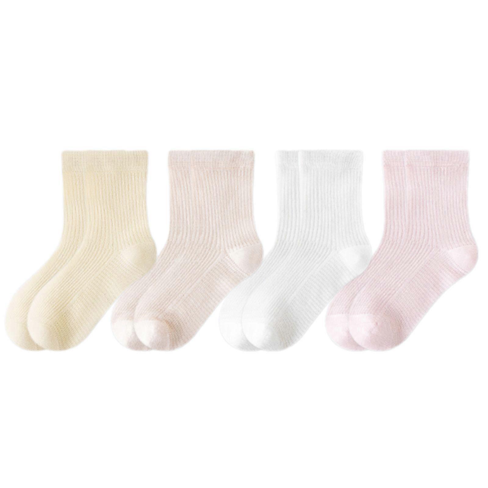4 Pair Mesh Children's Crew Socks Flexible Feature Socks Support Odor Resistant Design For Sensitive Skin  Women style XL