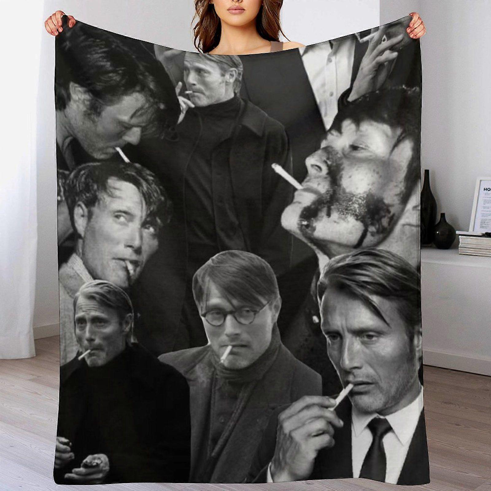 Mads mikkelesn Plysblødt tæppe til vinter udendørs bil rejsesofa fløjl anti-rynke