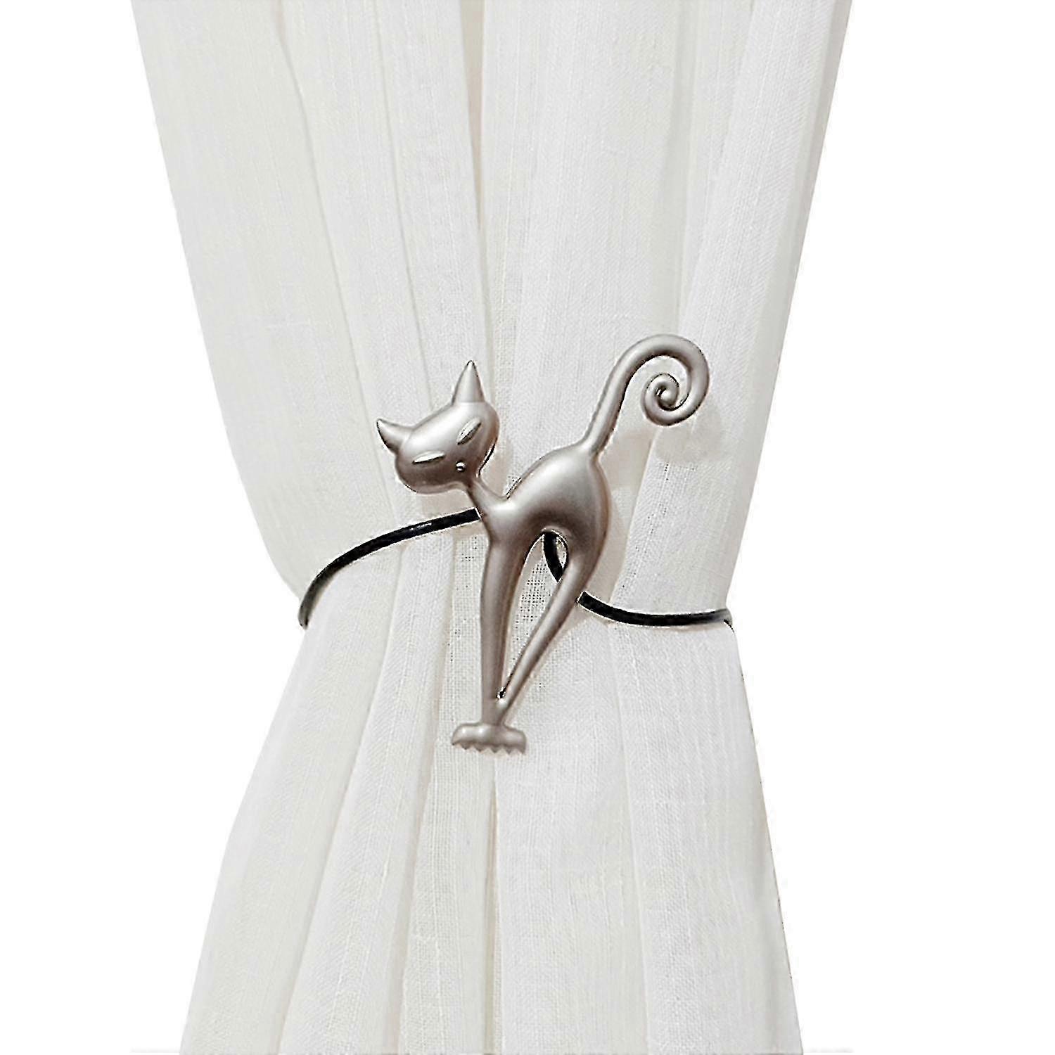 Alloy Cat Shape Magnetic Curtain Holdback - Wide Application Drapery Tie
