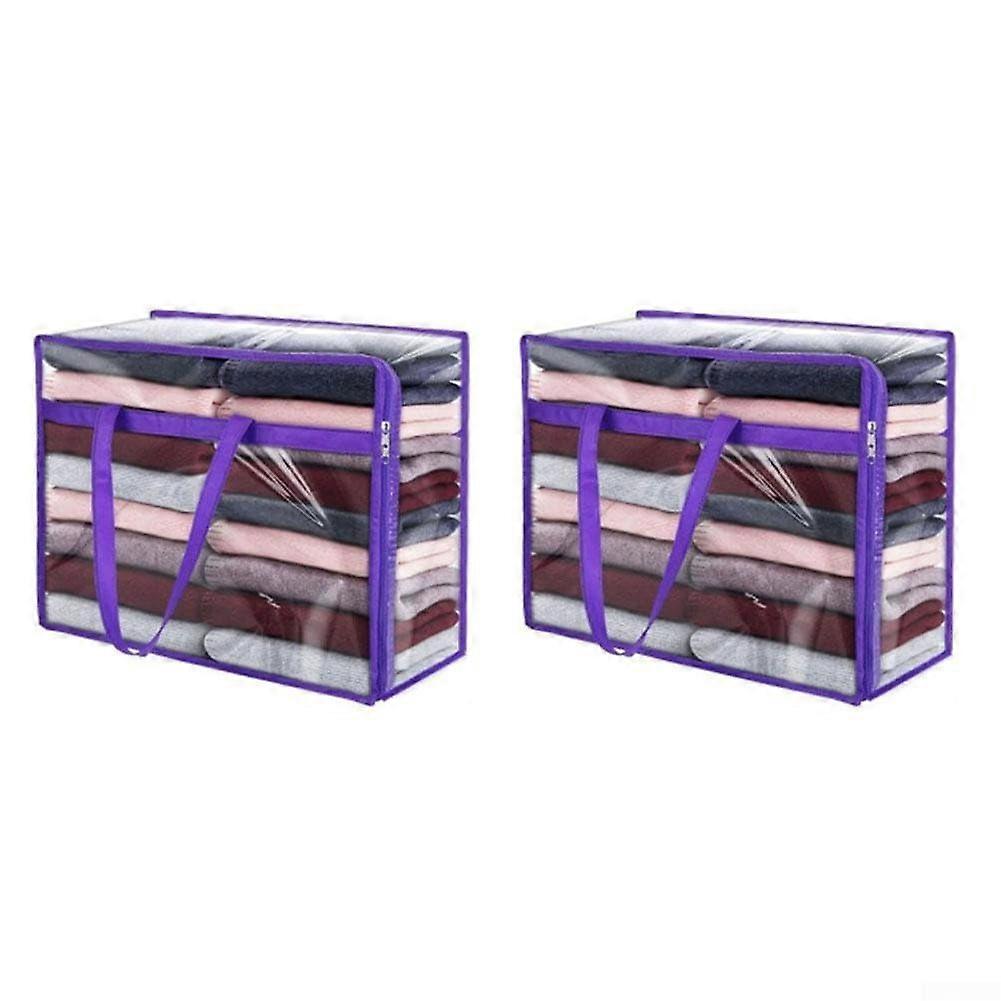 40L Transparent PVC Storage Bags For Wardrobe Organization, Moving And Packing With Handles  3(2pce)