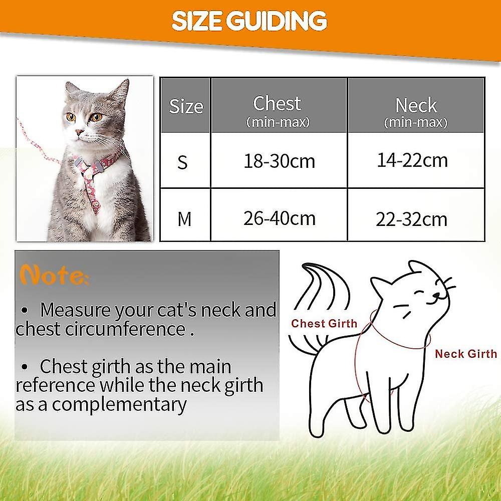 140cm Flower Pattern Cat Harness With Leash Cat Leash With Harness For Cats