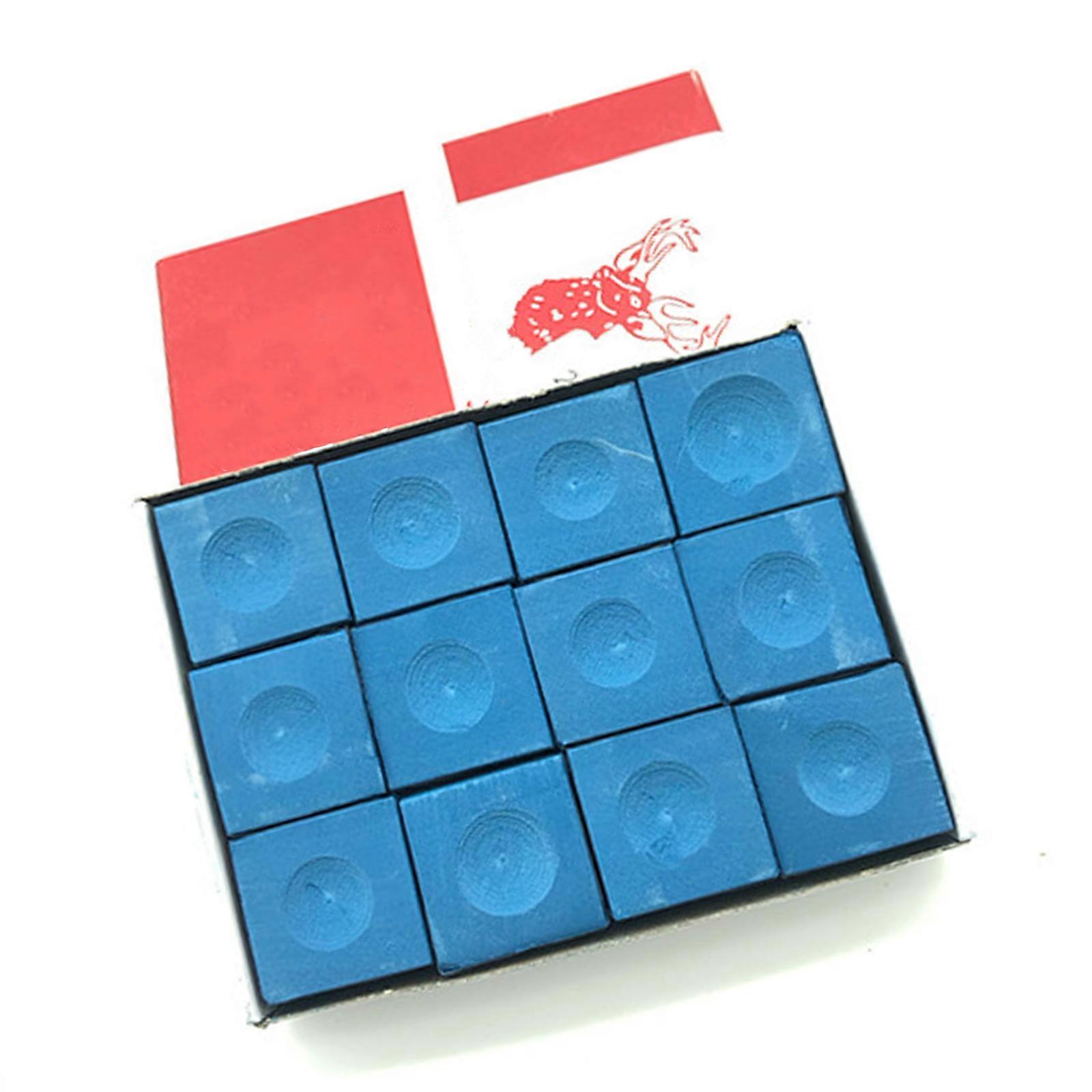 12pcs Pool Cue Stick Chalk Snooker Easy Powder Billiard Cue Tip Chalk Billiard Chalk Pool Cue Tip Square Powder Multicolor