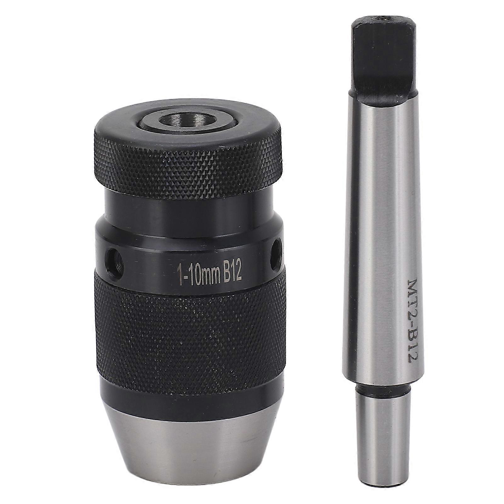 Bohrfutter 1 bis 10mm B12 Selbstspannendes schlüsselloses Bohrfutter mit MK2 bis B12 Aufnahmedorn