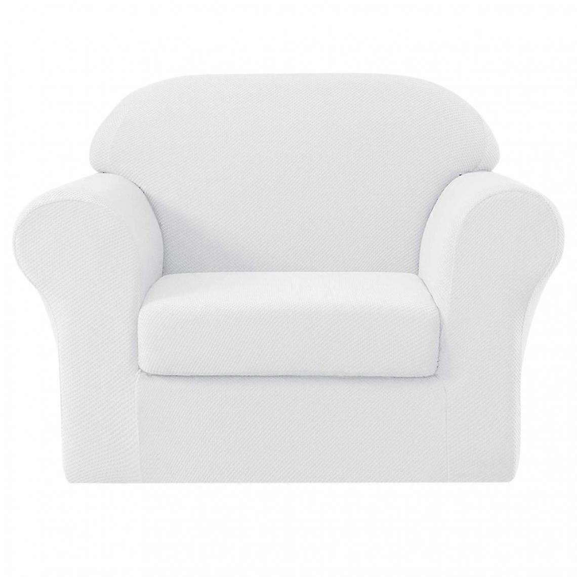 2er-Set Sofabezug aus Stretch-Polyestergewebe für 1 Sitzer, Grau