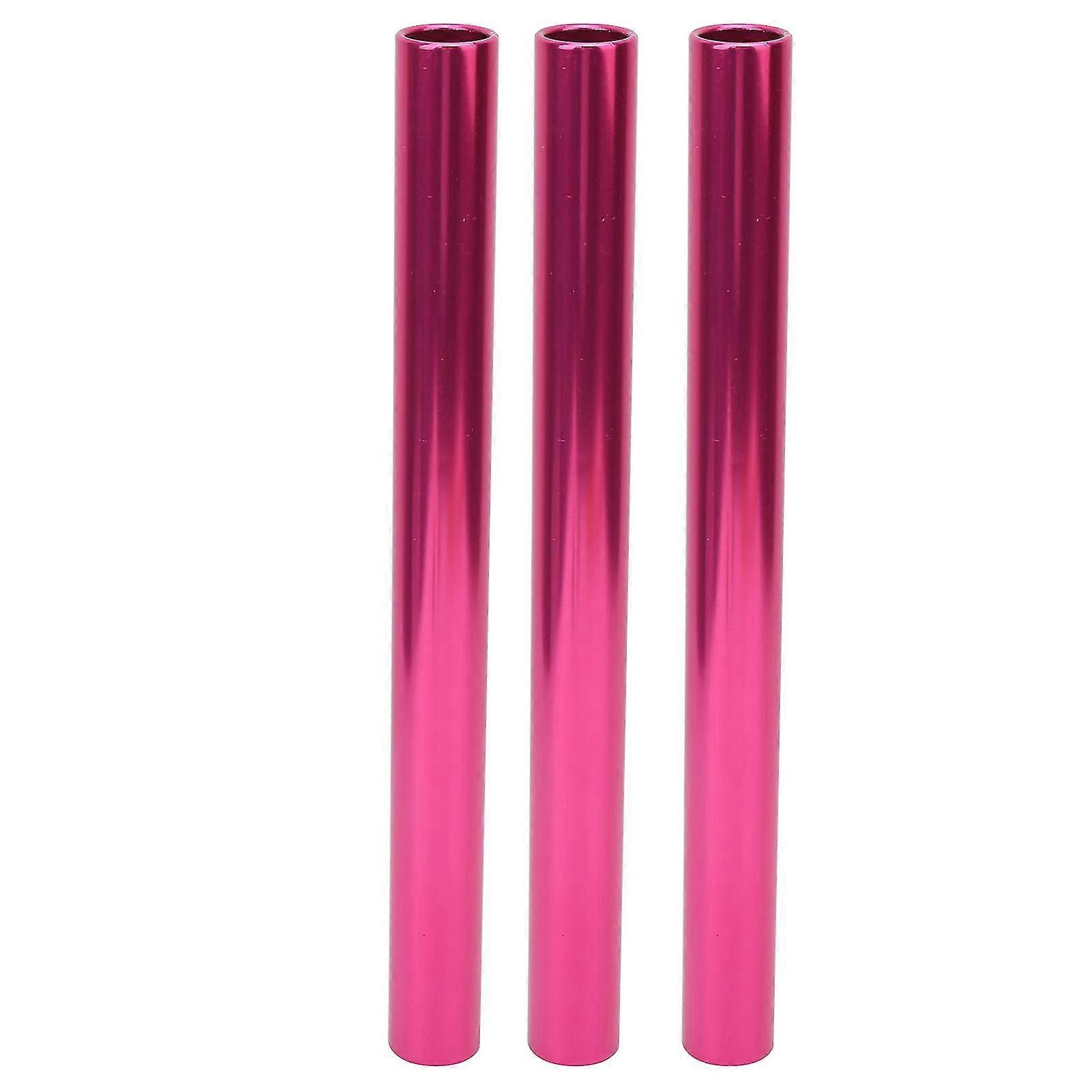 3pcs Aluminum Alloy Relay Baton for Track and Field Running Race, Lightweight Sports Game Props Pink Durable Design