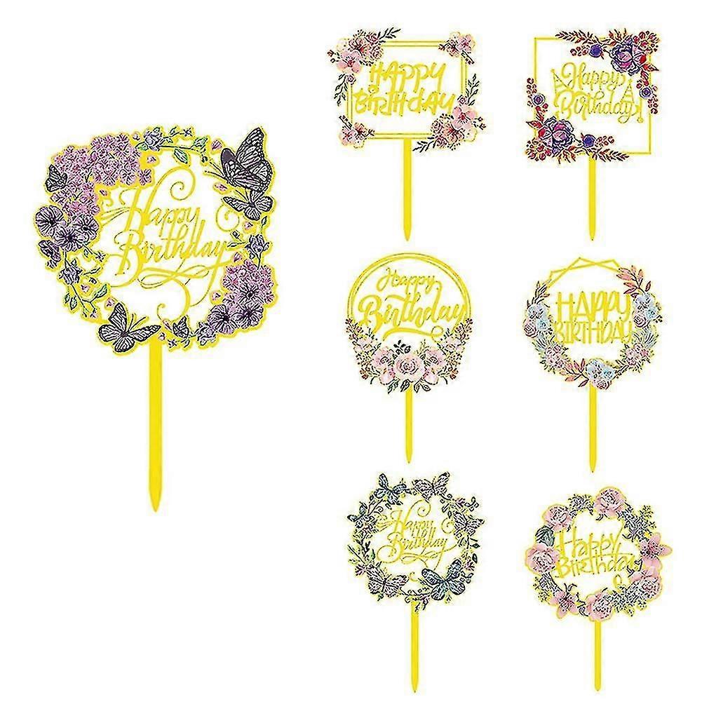 7 Pieces Printed Insert Widget Goddess Party Dessert Decoration Cake Insert
