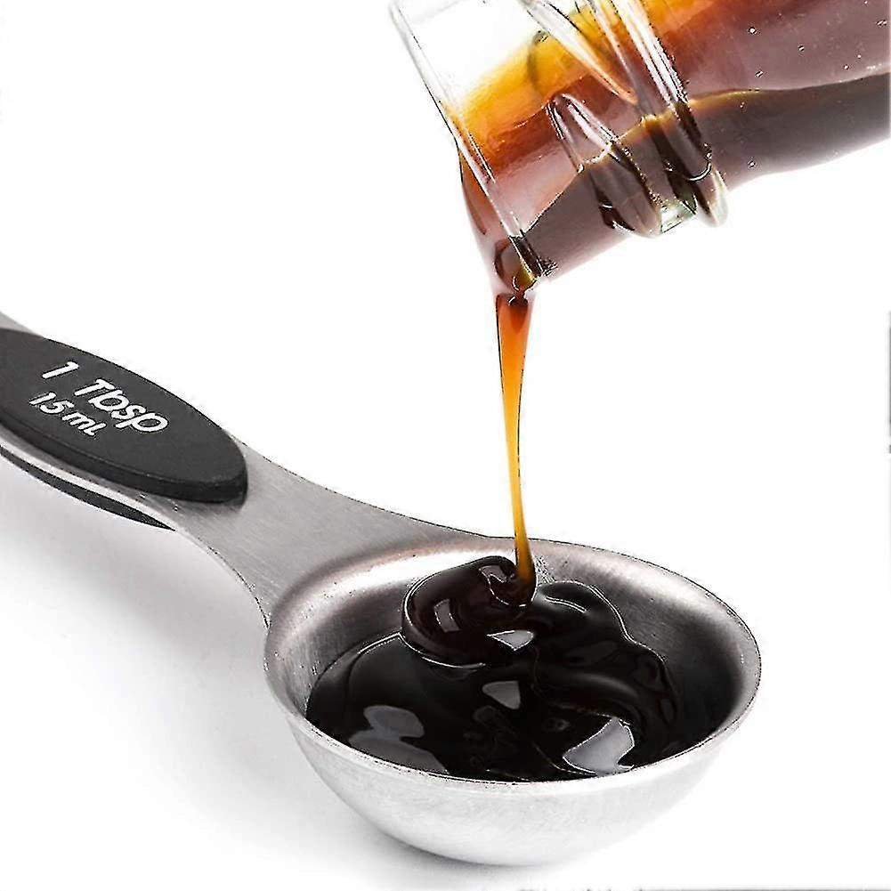 Magnetic Measuring Spoon Set Stainless Steel Double Sided Stackable Teaspoon