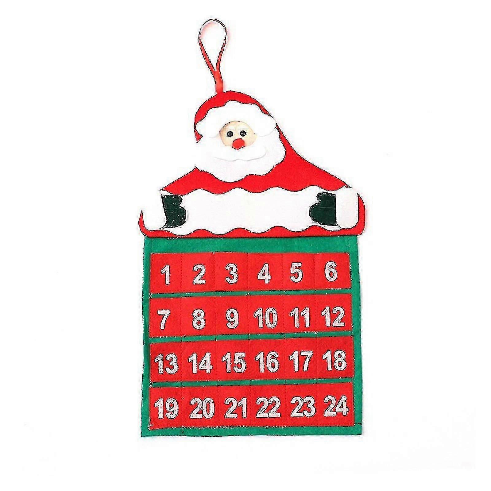 Jul sammet jultomten väggkalender julkalender juldekoration (ruipei)