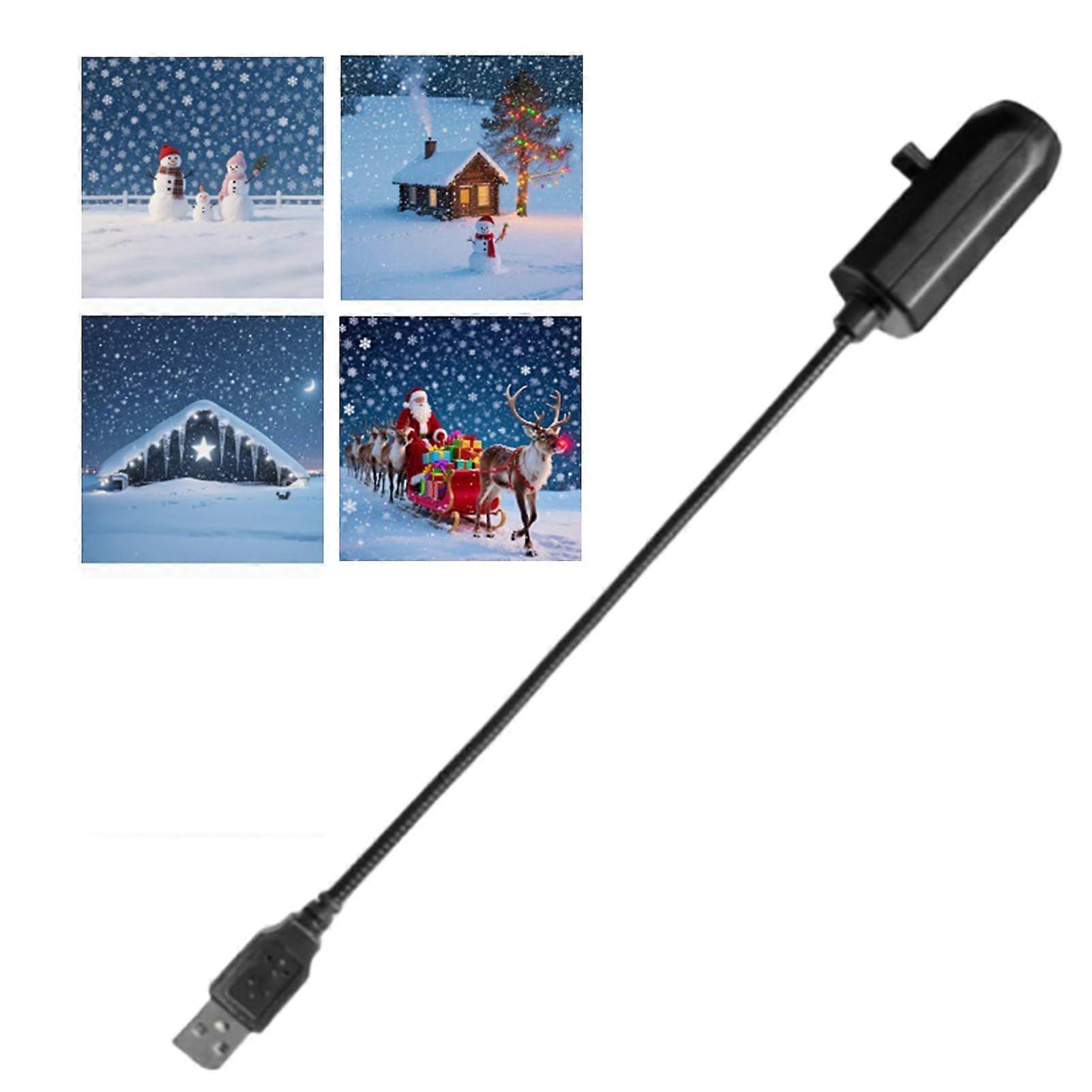 Light Projector Outdoor USB Christmas Projection Light, 360 Rotatable, 4 Patterns, Patio And Bedroom Decor
