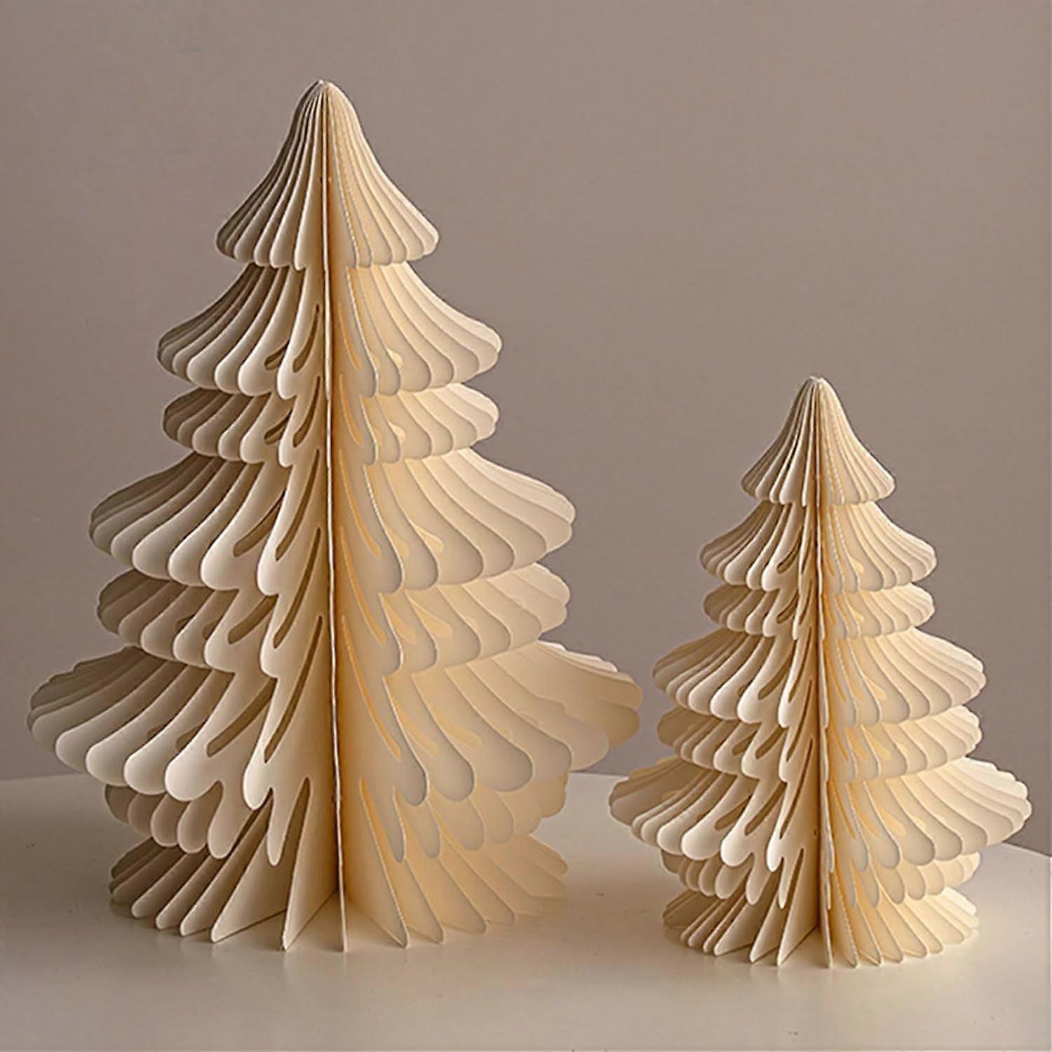 HeeHom Honeycomb Folded Christmas Tree, Paper Tree Set, Xmas & NY Party Decorations, Compatible with Holiday Ornaments, Foldable Design