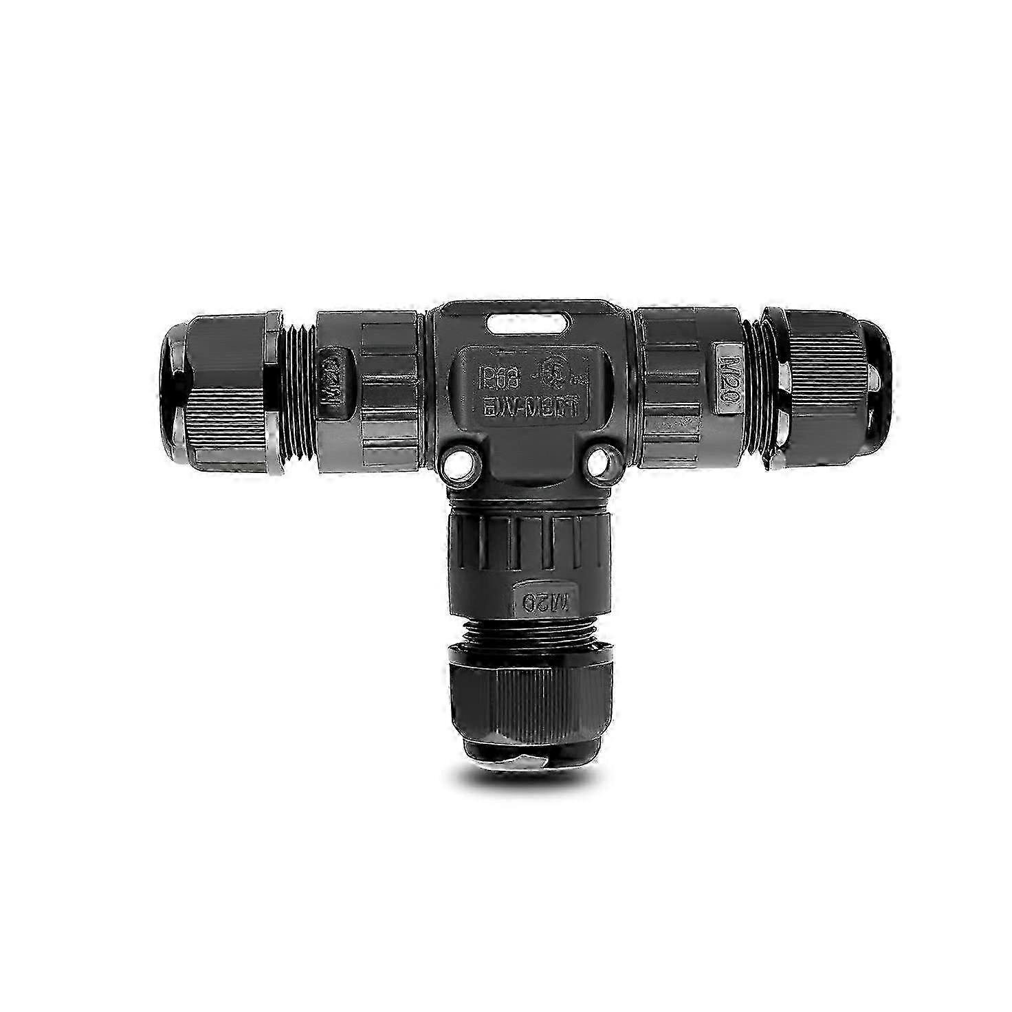 IP68 T-Shape Connector for 5-12mm Wire - Max 24A, 450V, 3 Way (2 Pin) 2025