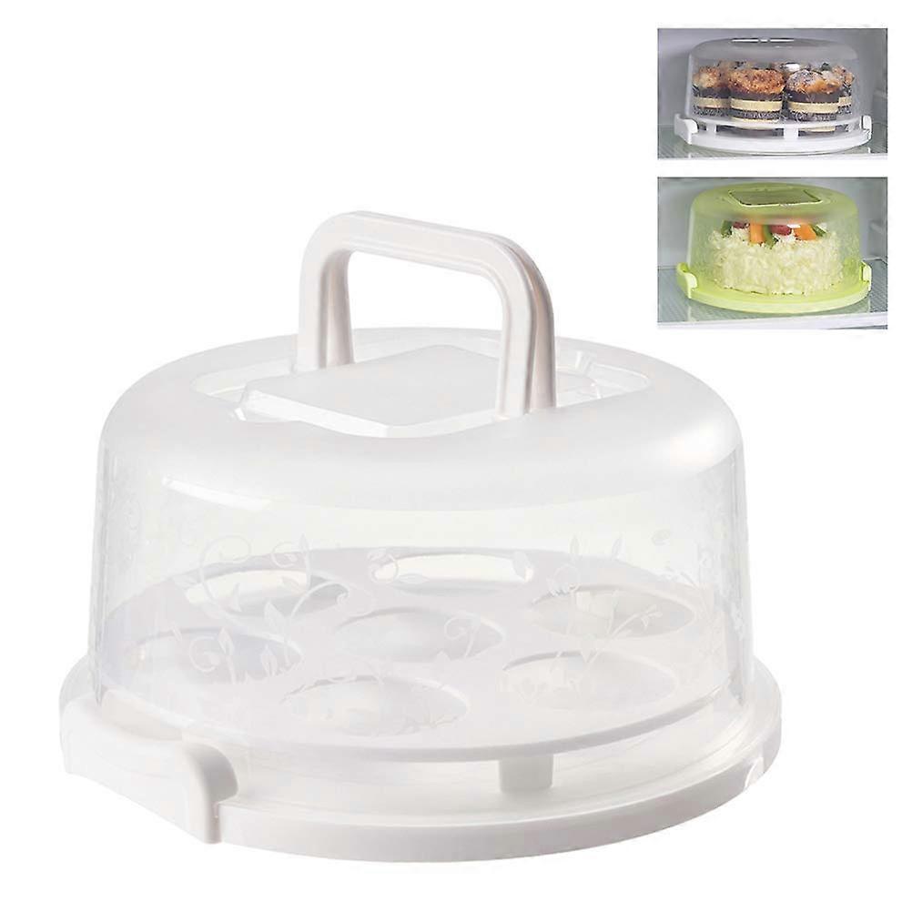 Transparent Cake Carrier with Lid and Handle for Transporting Round Cakes, Pastries, Biscuits
