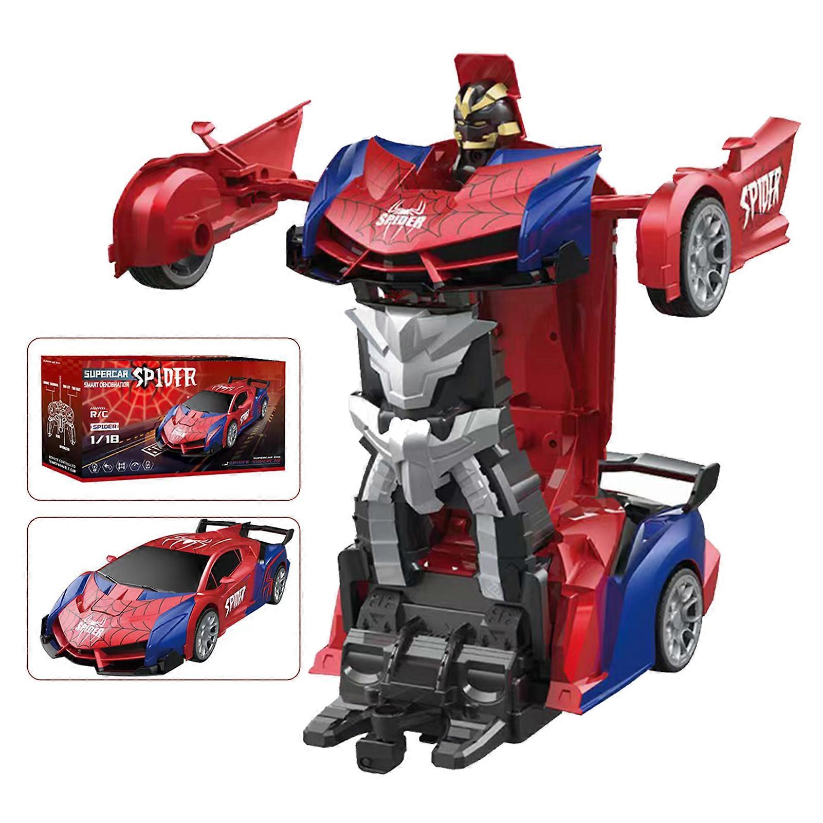 Transform Rc Cars for Boys 2.4Ghz Remote Control Car 1:18 Scale Transforming Robot, One-Button Deformation 360 Degree Rotation Car Toy Gifts