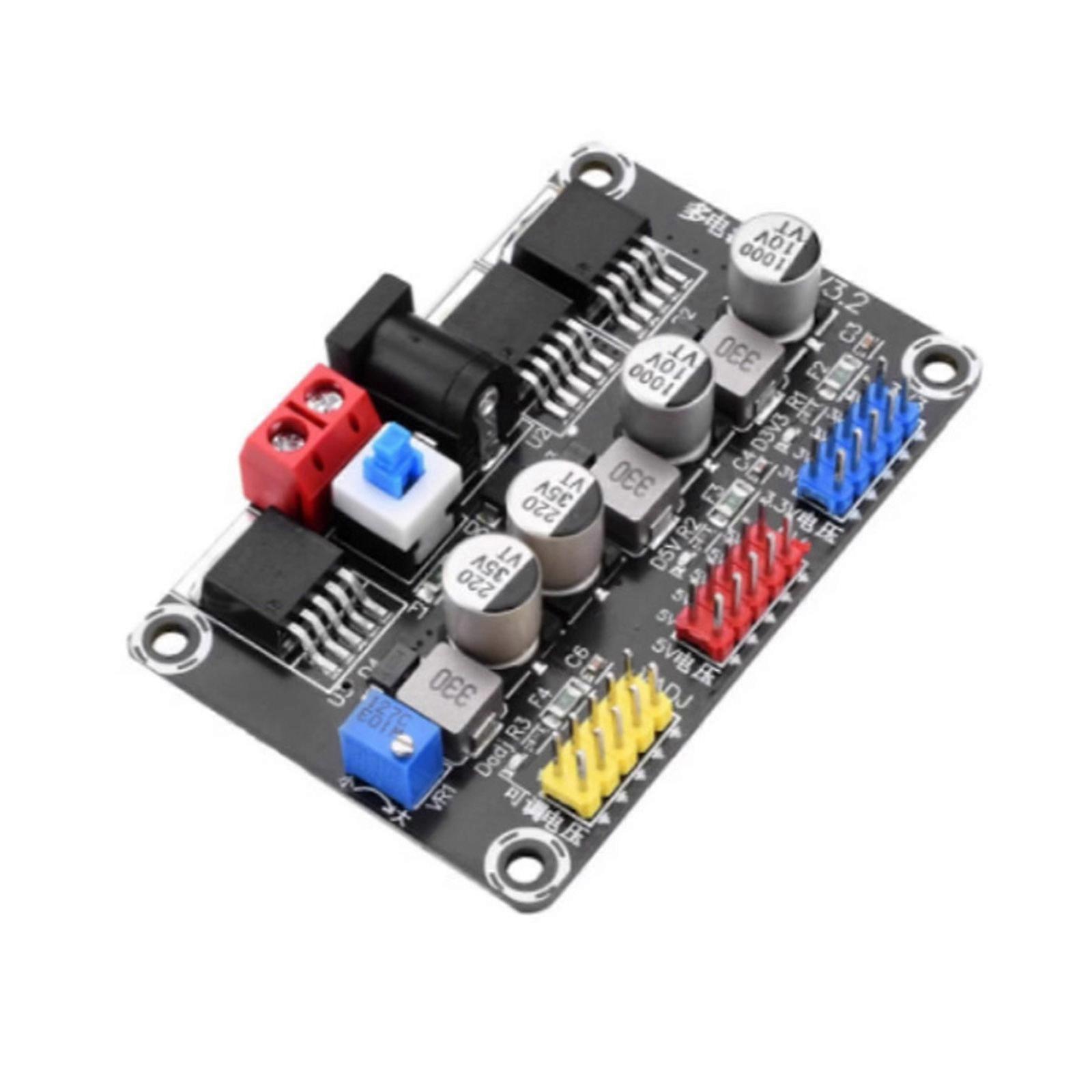 Aluminum Capacitors Power Supply Module Adjustable 3.3V 5V Output With Safety Indicators For Prototyping Multicolor