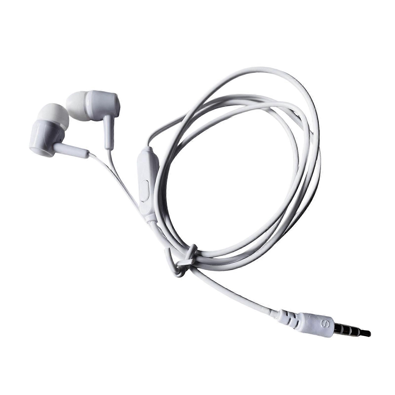 Nonslip In Ear Headsets Improved Bass Effect 3.5mm Port For Mobile Devices Computer Laptop Compatibility  White