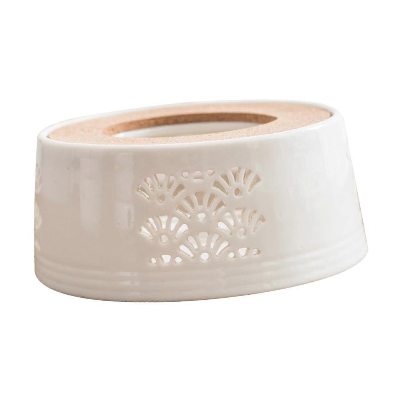 Ceramic Tea Warmer with Hollow Round Base for Home and Restaurant Use Portable Lightweight Design