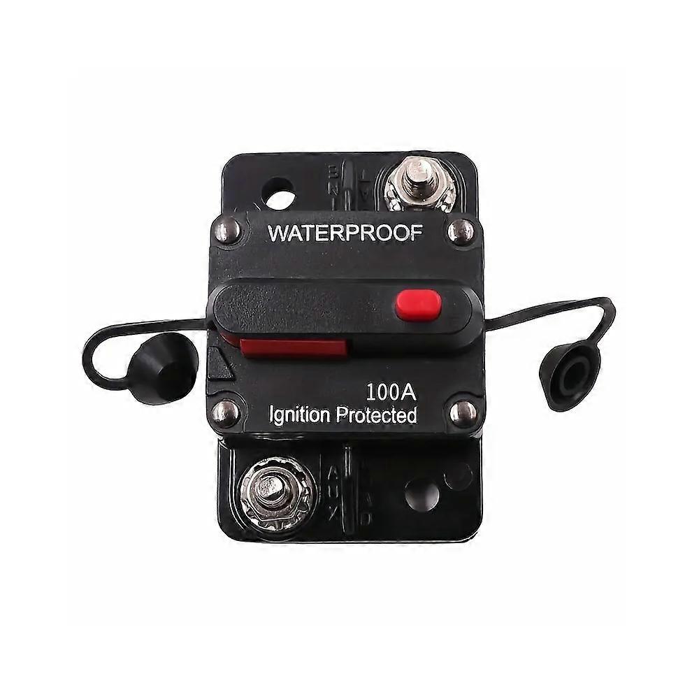 100A 200A Circuit Breaker Manual Reset Amp Power Protect Car Audio Inline Fuse Inverter 12V - 48V DC Waterproof Box for Truck RV