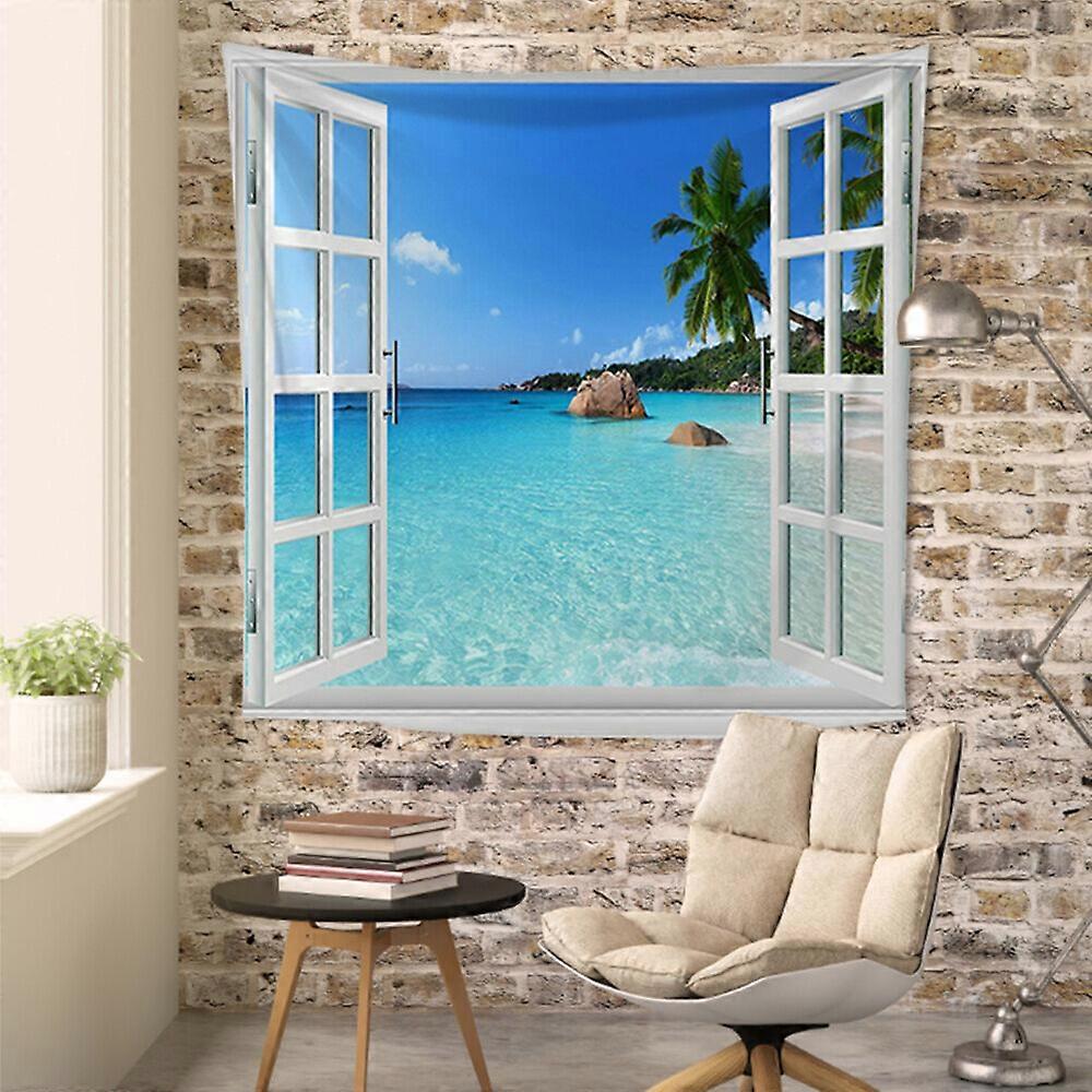 Seascape Wall Hanging Forest Tapestry Throw Blanket Bedspread Backdrop Art Large