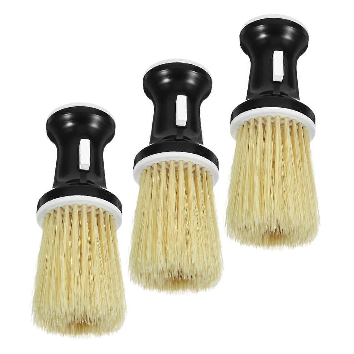 Hair Cutting Neck Duster Brush Set of 3 with Soft Detachable Bristles for Barbers and Home Use