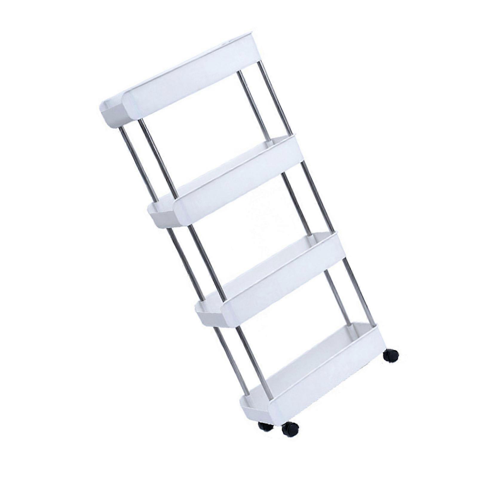 عربة تخزين متدحرجة متعددة الاستخدامات عربة خدمة متنقلة وظيفية رف تخزين المطبخ رف مطبخ أبيض