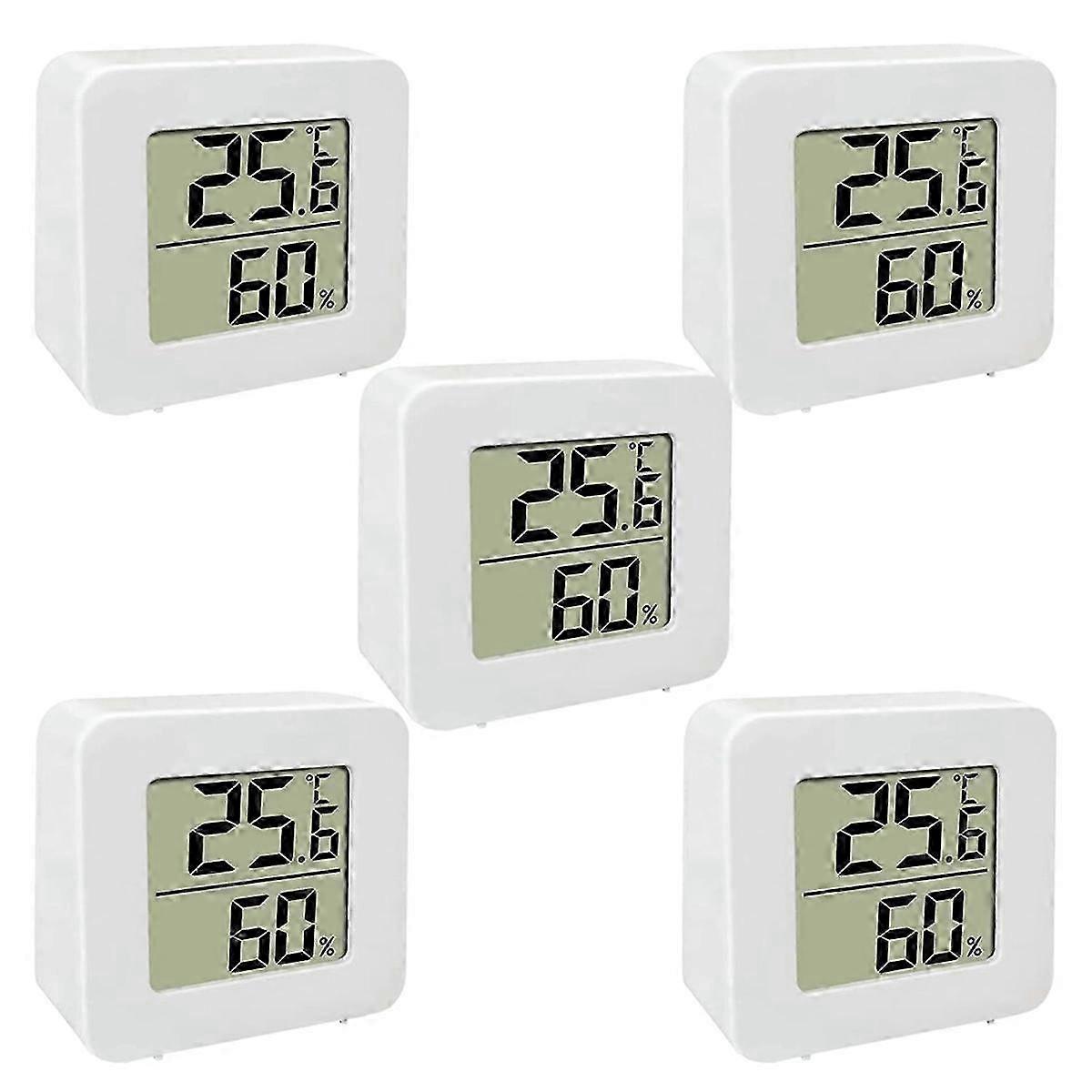 5 Pack Mini Digital LCD Display Temperature Humidity Meter Sensor