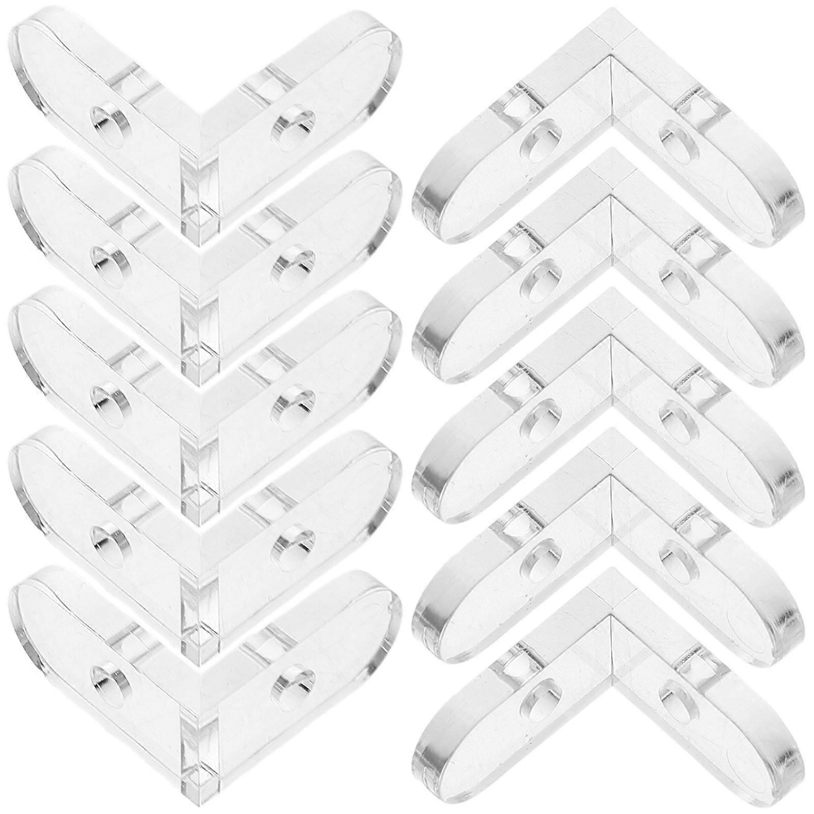 Angle Bracket Clear Nail Clamps For Storage Sealing Practical 15Pcs