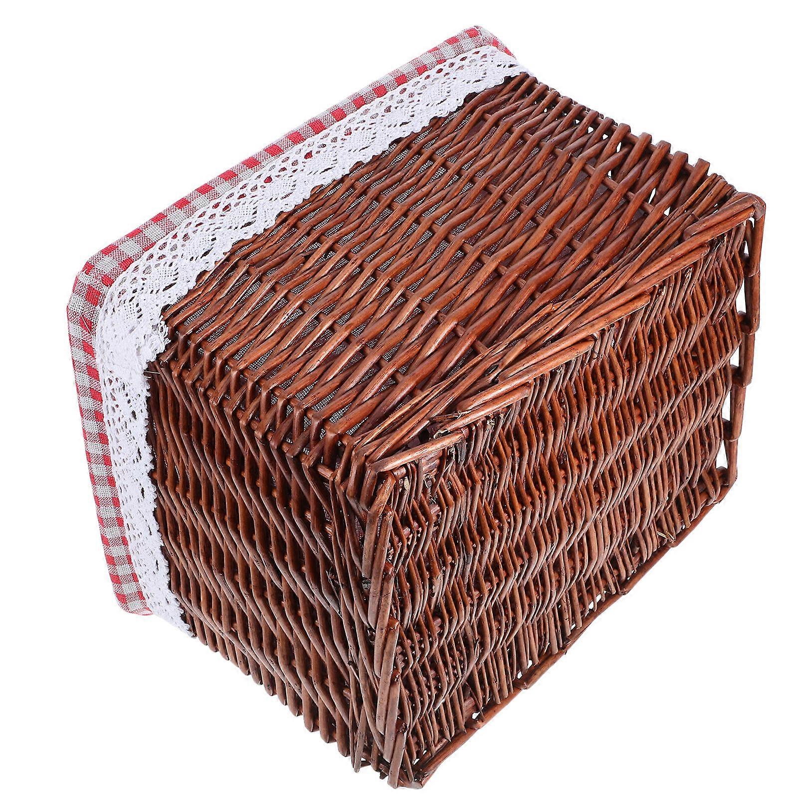 Natural Woven Toy Basket for Storage Practical Square Basket
