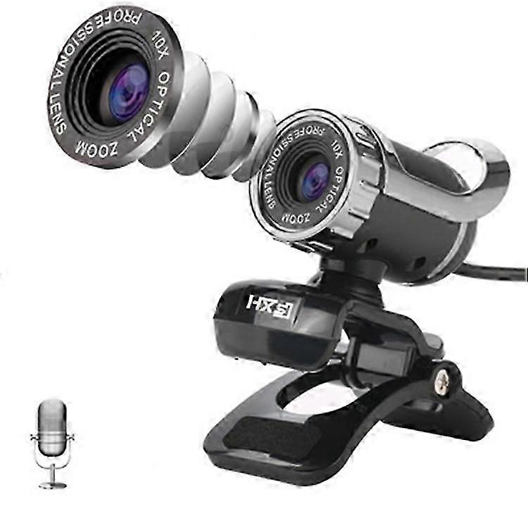 HXSJ A859 480P Computer Network Course Camera Video USB Camera Built-in Sound-absorbing Microphone(No Camera Function Silver) Black