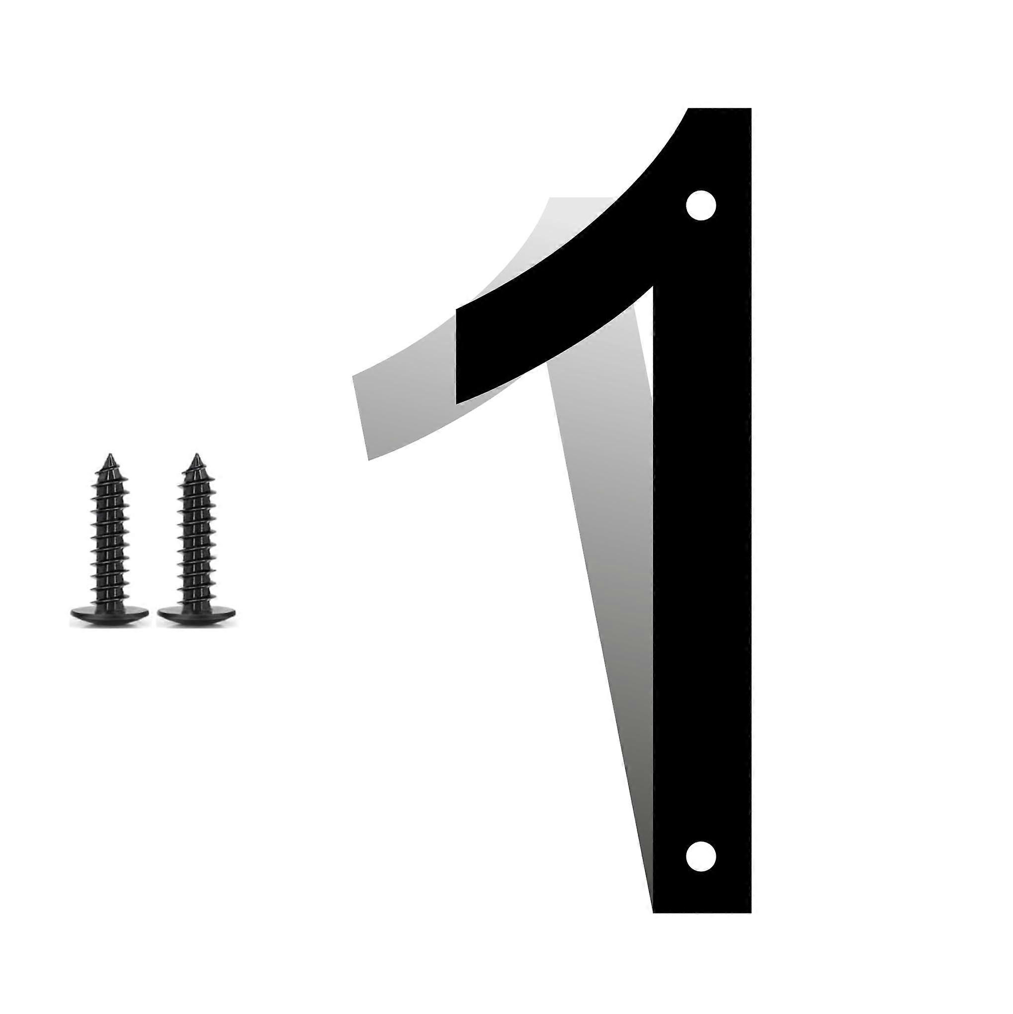 5 Inch Floating Stainless Steel House Numbers, Modern Black Weatherproof Address Number 1