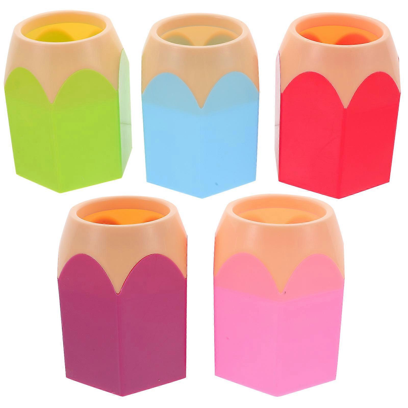 5 قطع على شكل قلم رصاص أكواب موزع قلم رصاص لطيف القلم حاملي سطح المكتب ماكياج فرشاة أكواب