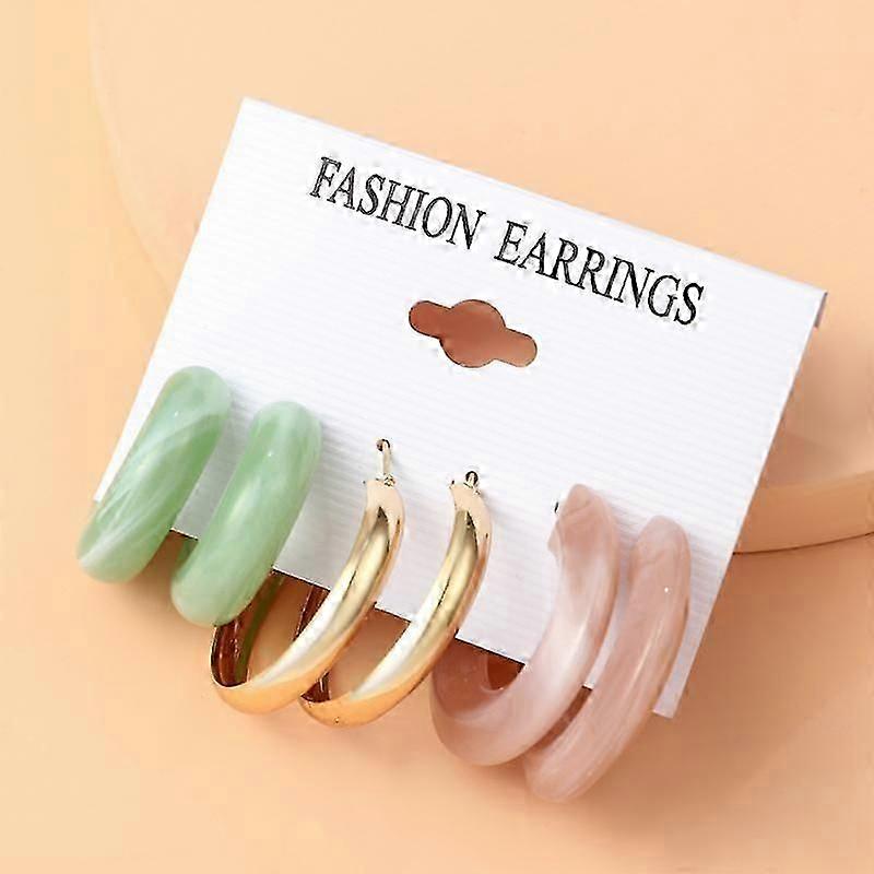 Juego de pendientes geométricos de lujo para mujer.