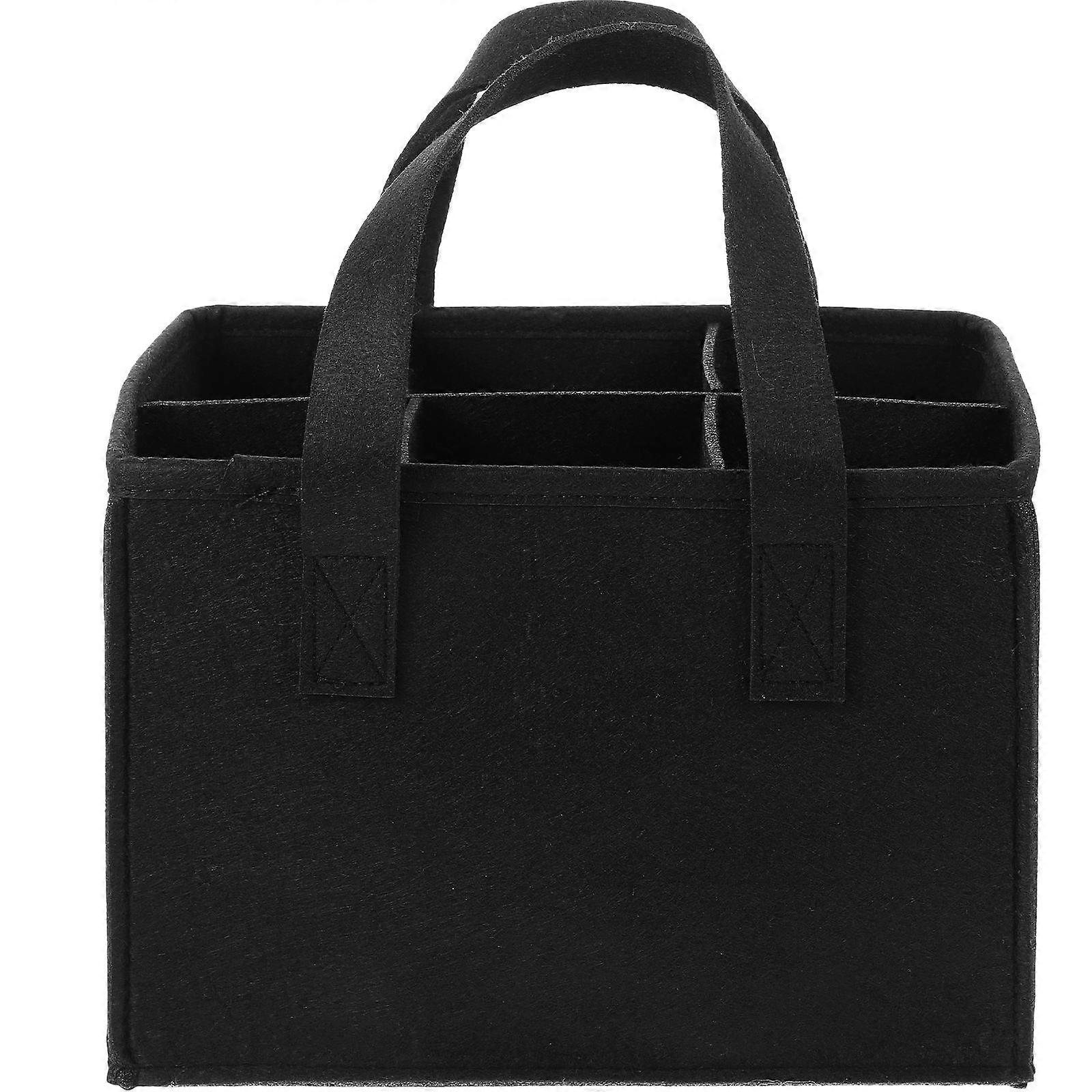 Black Felt Wine Storage Bag for Organizing and Transporting Wine Bottles Reusable and 750ml
