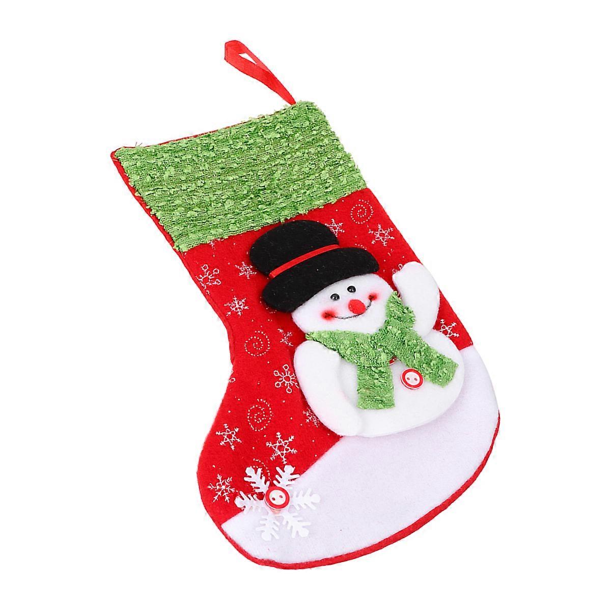 1 stk julepynt julestrømpe snømann candy bag anheng