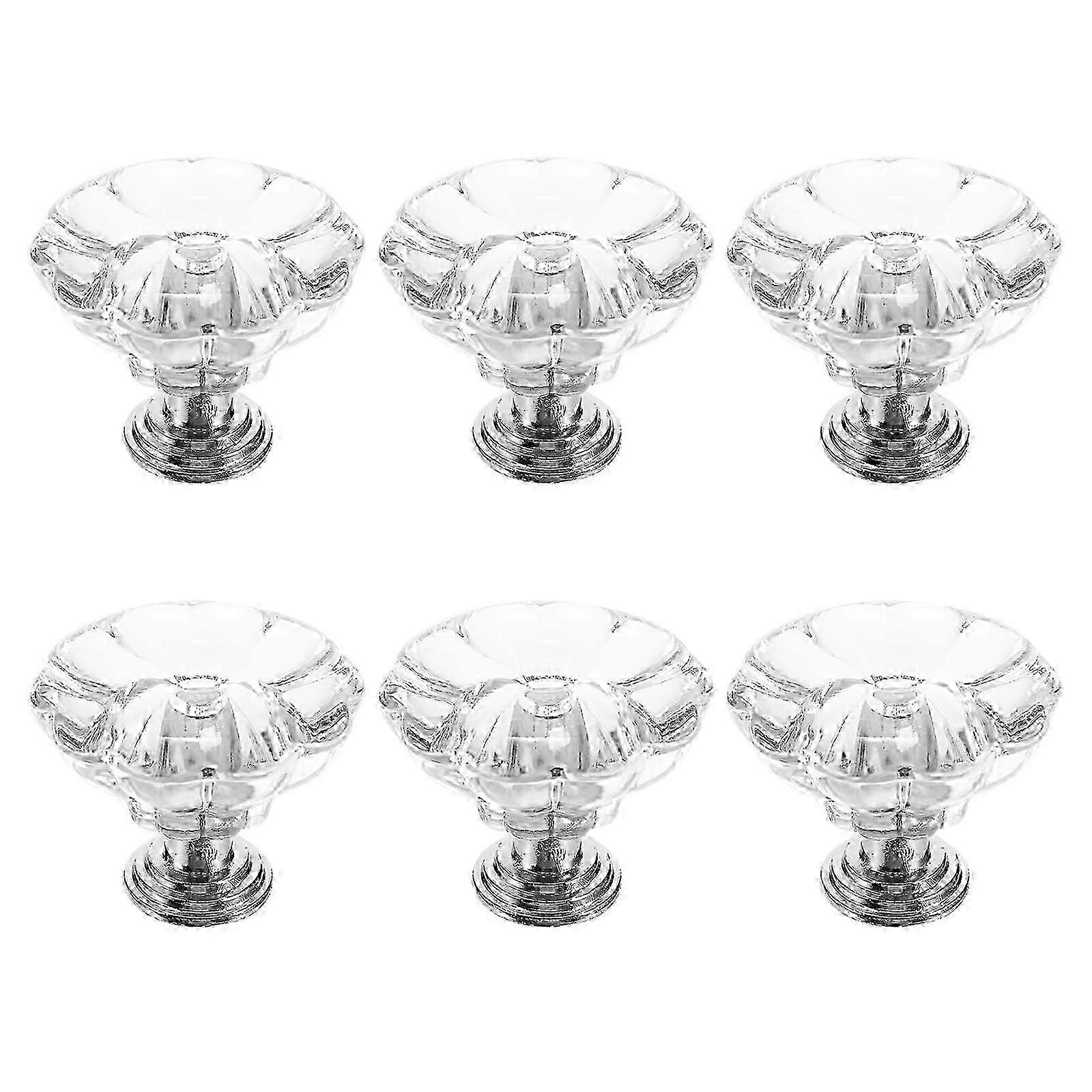 6 Pcs Round Vanity Tray Cabinet Round Knobs Diamond Drawer Knobs Glass Drawer Pulls Closet Knobs2.8X2.8CMtransparent 02 Edition 1205