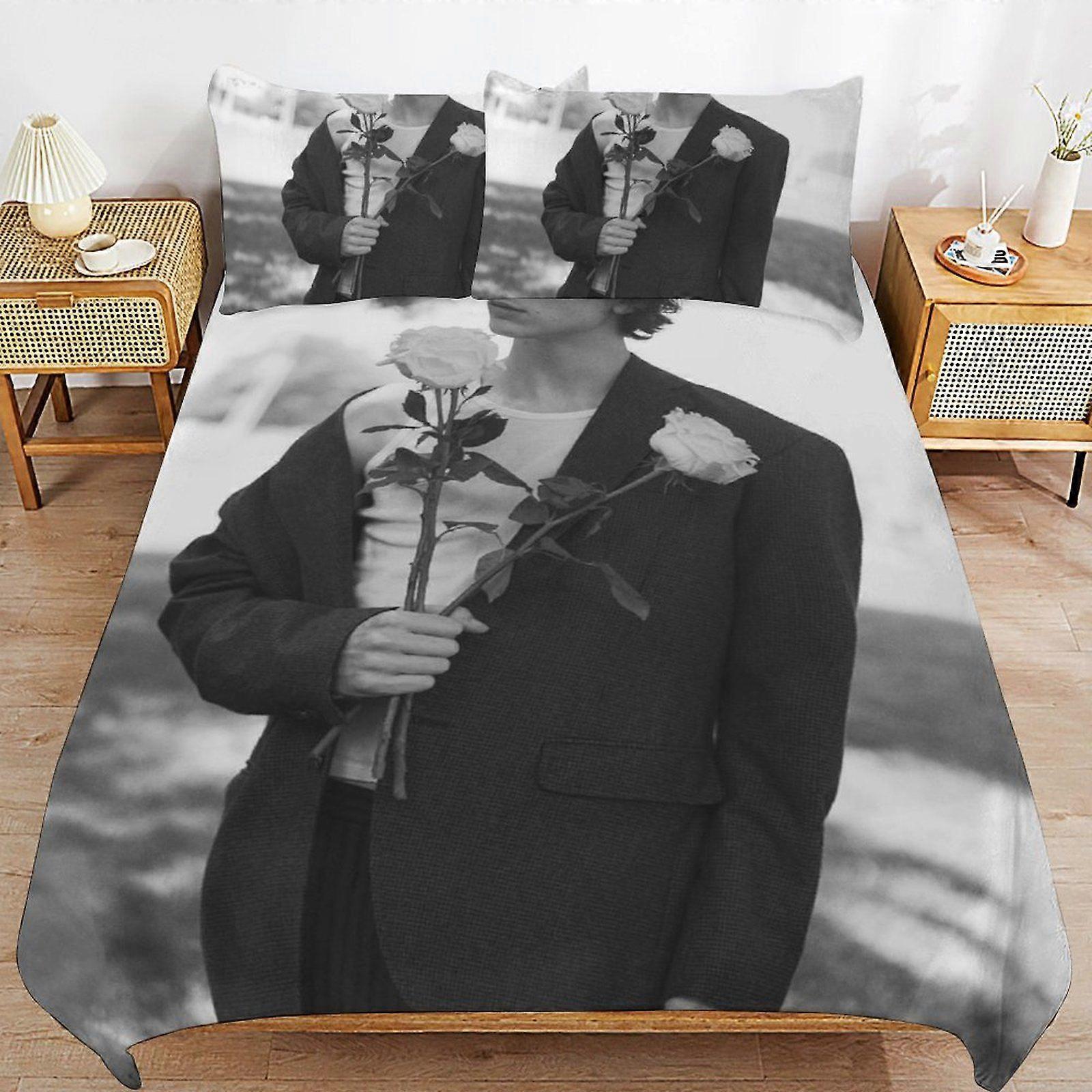 1654XB Timothe Chalamet Streamlined Finish Soft Texture Durable Composition Zipper Side Duvet Cover Sets Night Use KL1654