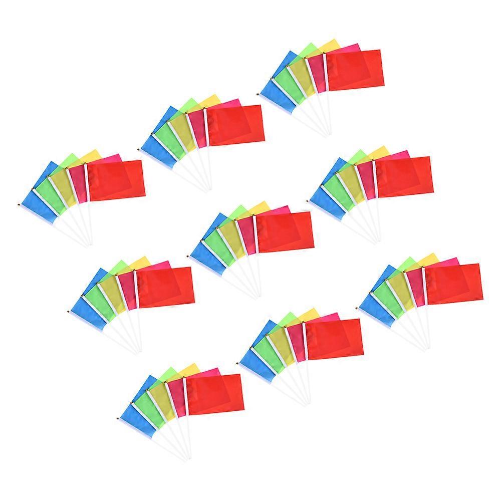 Blank Flags on Sticks Small Festival Flags for Parades 100Pcs Assorted Colors