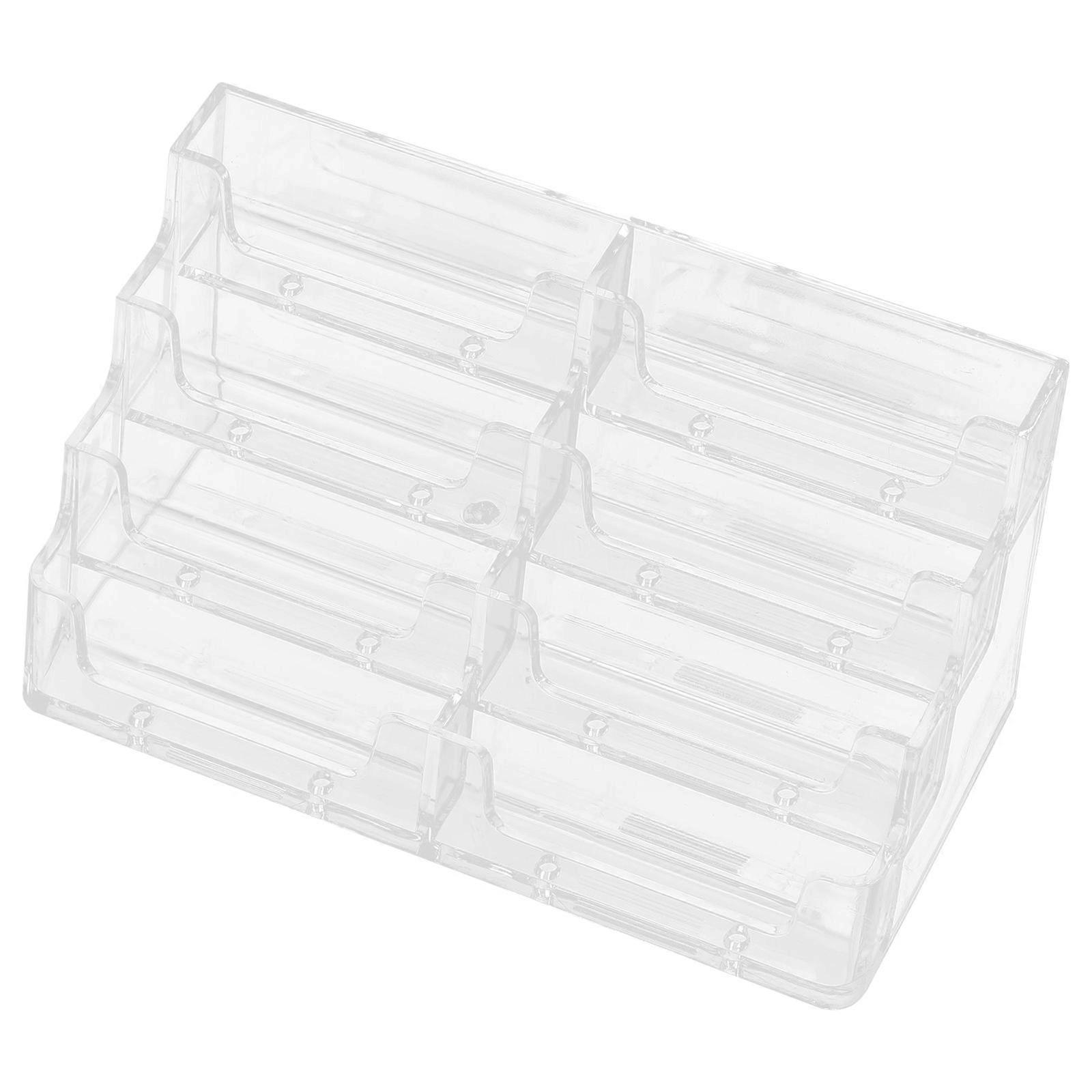Acrylic Business Card Holder for Desk with Multiple Layers Transparent Design
