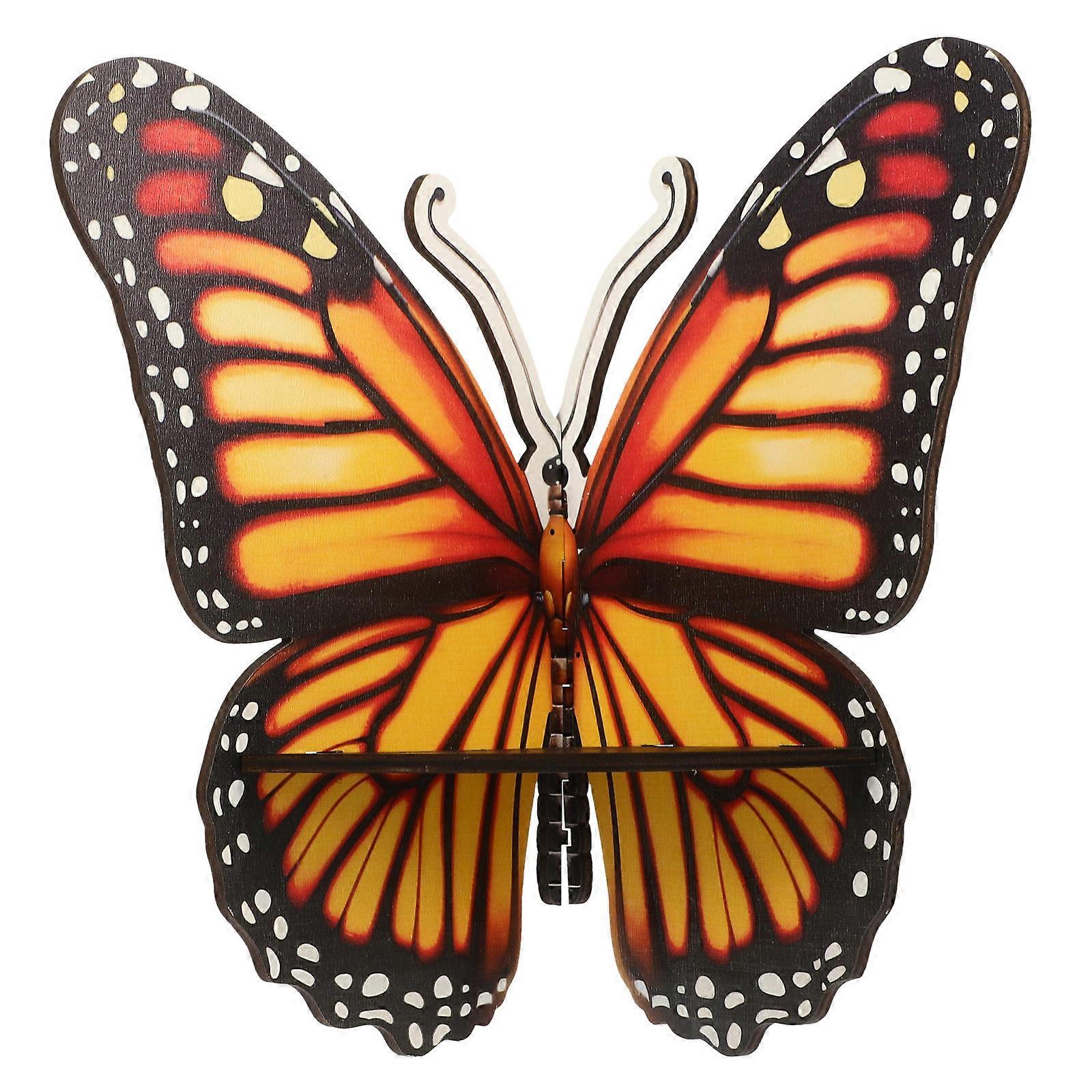 Wood Wall Shelf Butterfly Display Shelf for Home Storage 1 Piece
