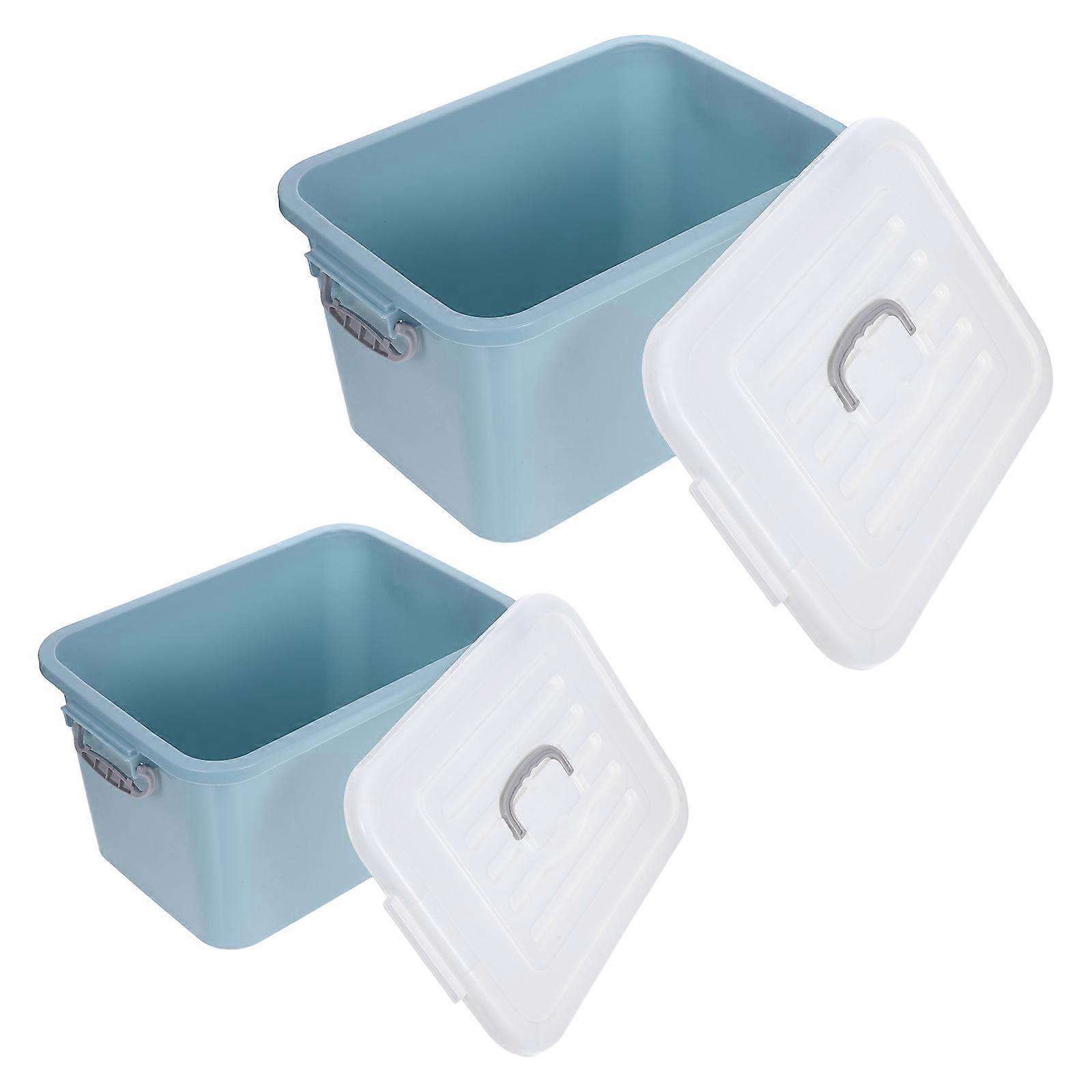 Plastic Toy Chest Storage Containers for Car Use with Lids 2Pcs