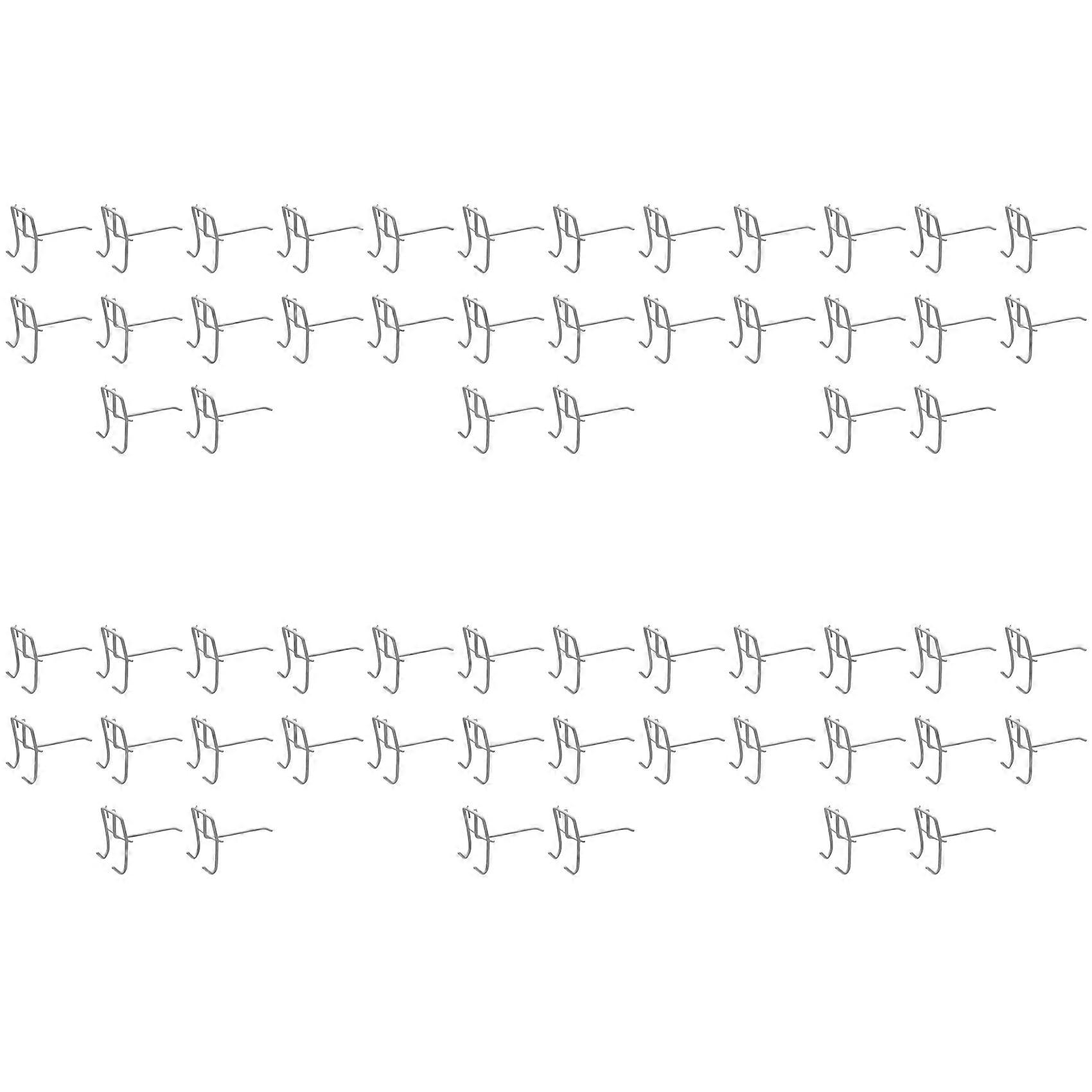 60 Pcs 3.9inch Long White Metal Store Grid Wall Bracket Display Hooks