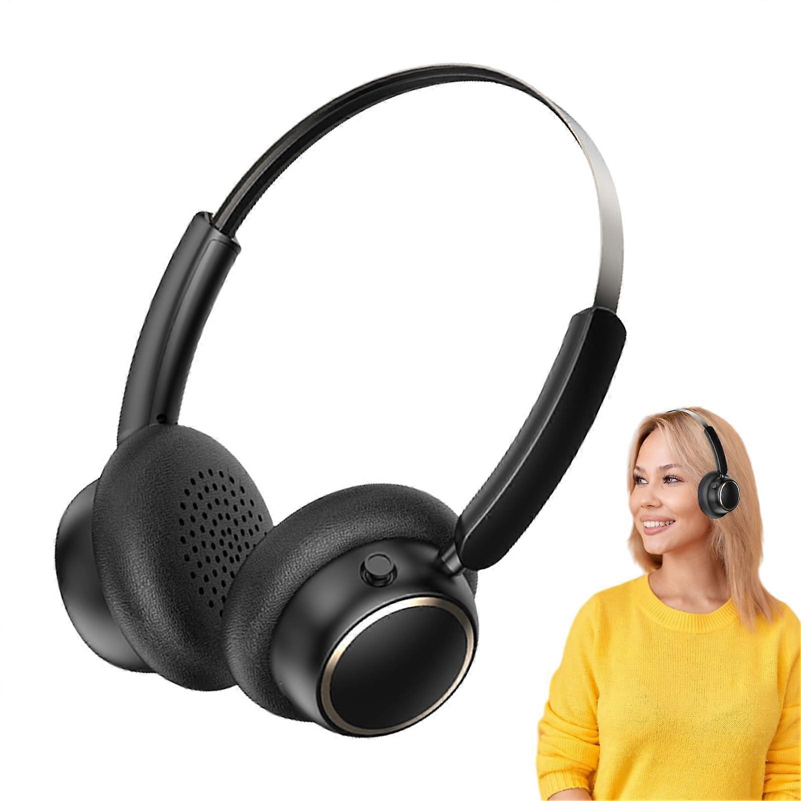 Retro Design Headphones Wireless Cushioned Headband Black HiFi Sound Easy Controls For Video Watching Running Working