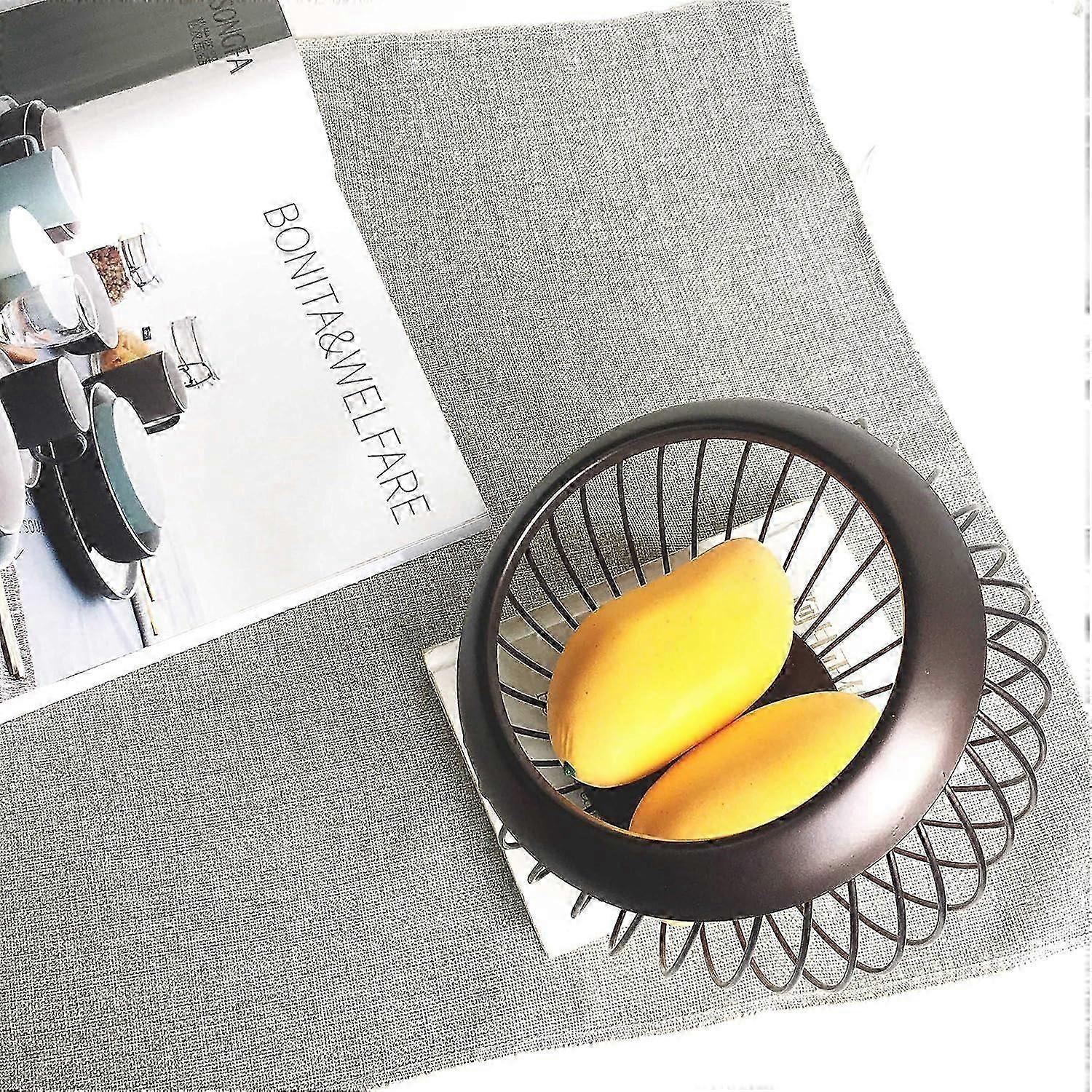 Metal Wire Bowl for Modern Kitchen, Space Saving Rust Resistant Fruit Display Basket, Sturdy Construction Elegant Decor with Multi-Purpose Storage