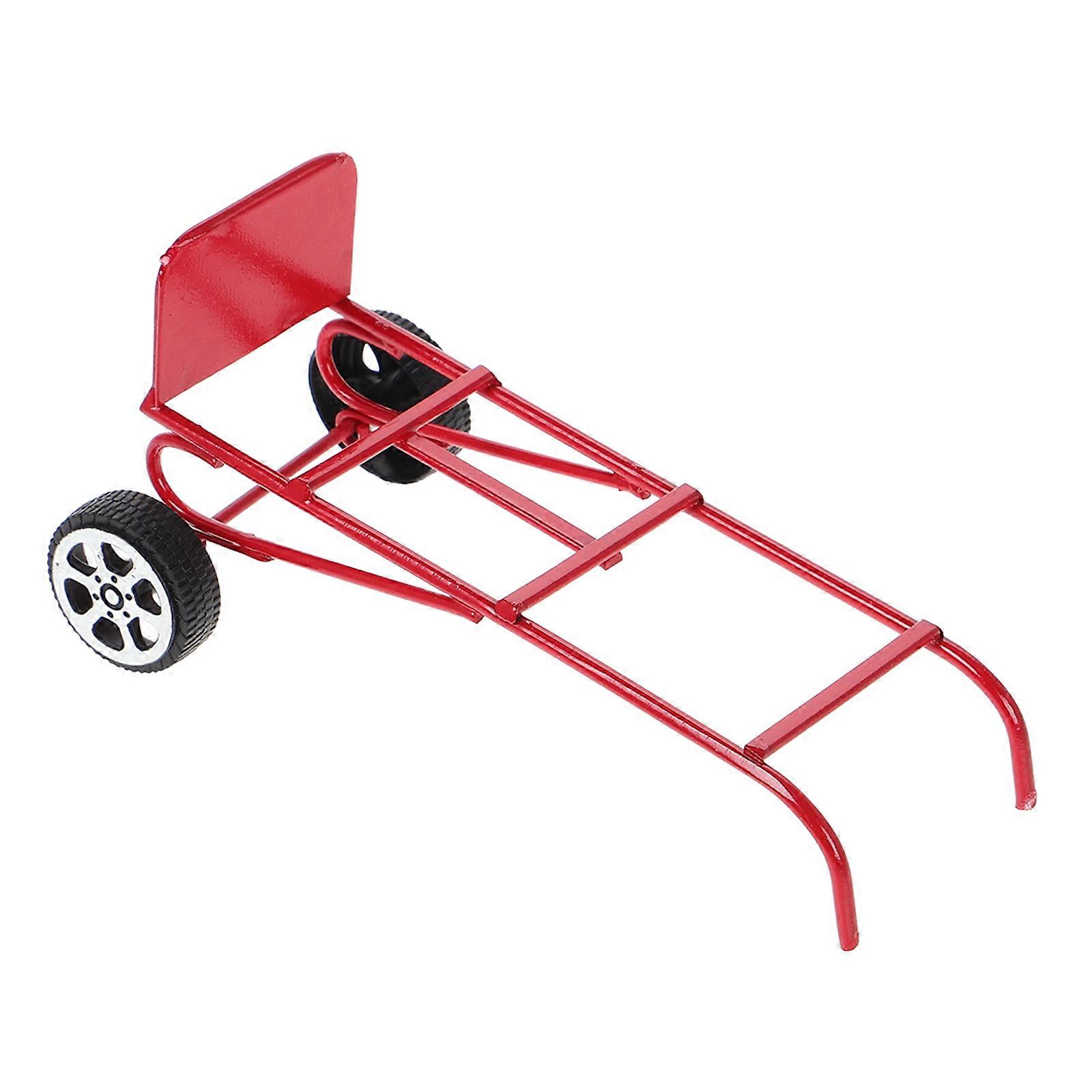 Miniature Metal Cart for Decoration with Push and Pull Function